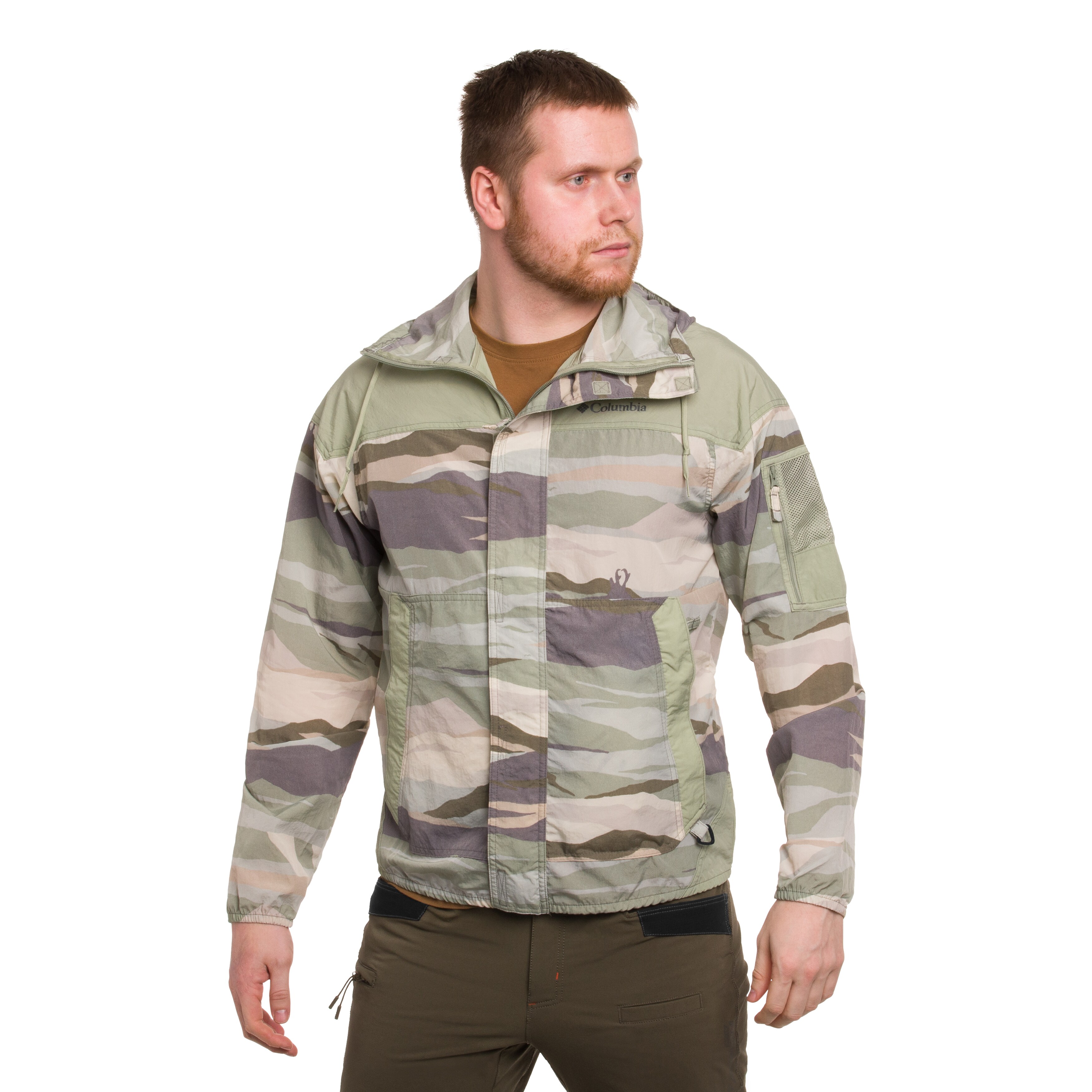 Columbia Challenger II Printed Windbreaker kabát - Safari Roque Valley/Safari