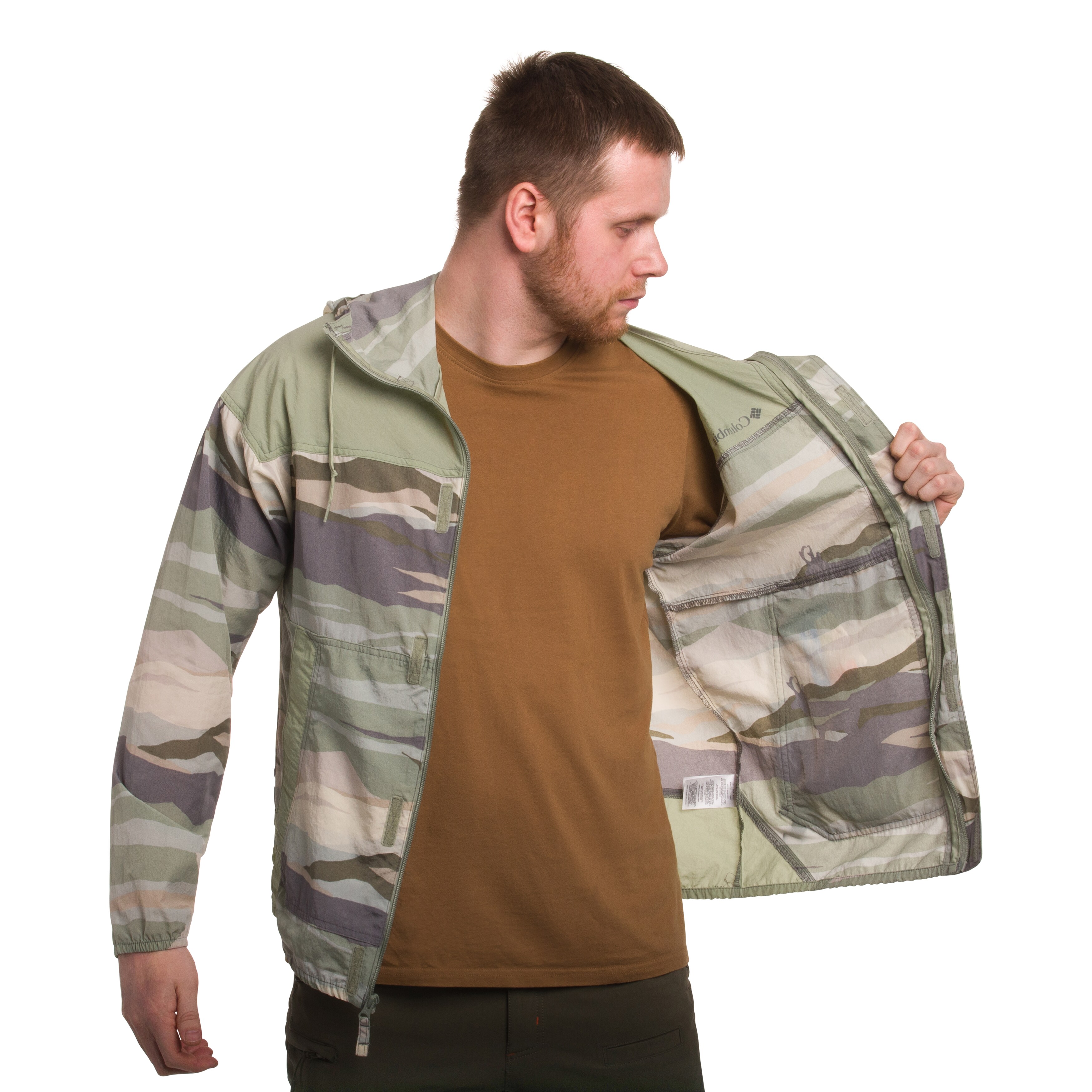 Columbia Challenger II Printed Windbreaker kabát - Safari Roque Valley/Safari