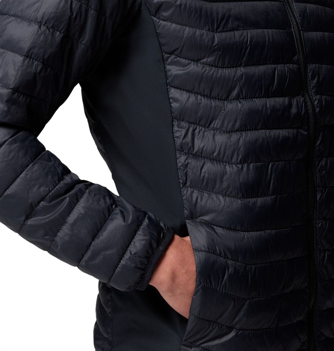 Columbia Powder Pass Hooded Hybrid Jacket kabát - Black