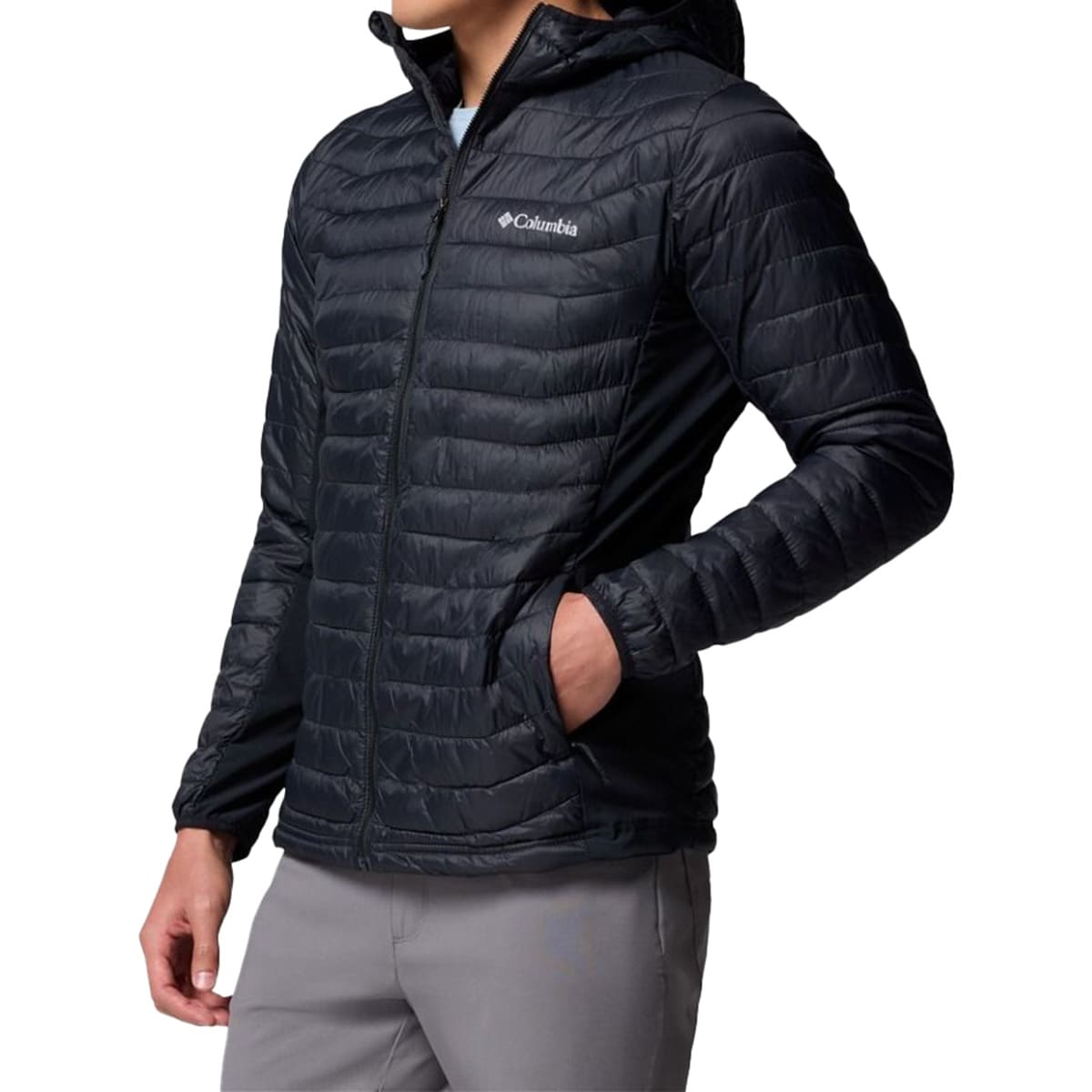 Columbia Powder Pass Hooded Hybrid Jacket kabát - Black