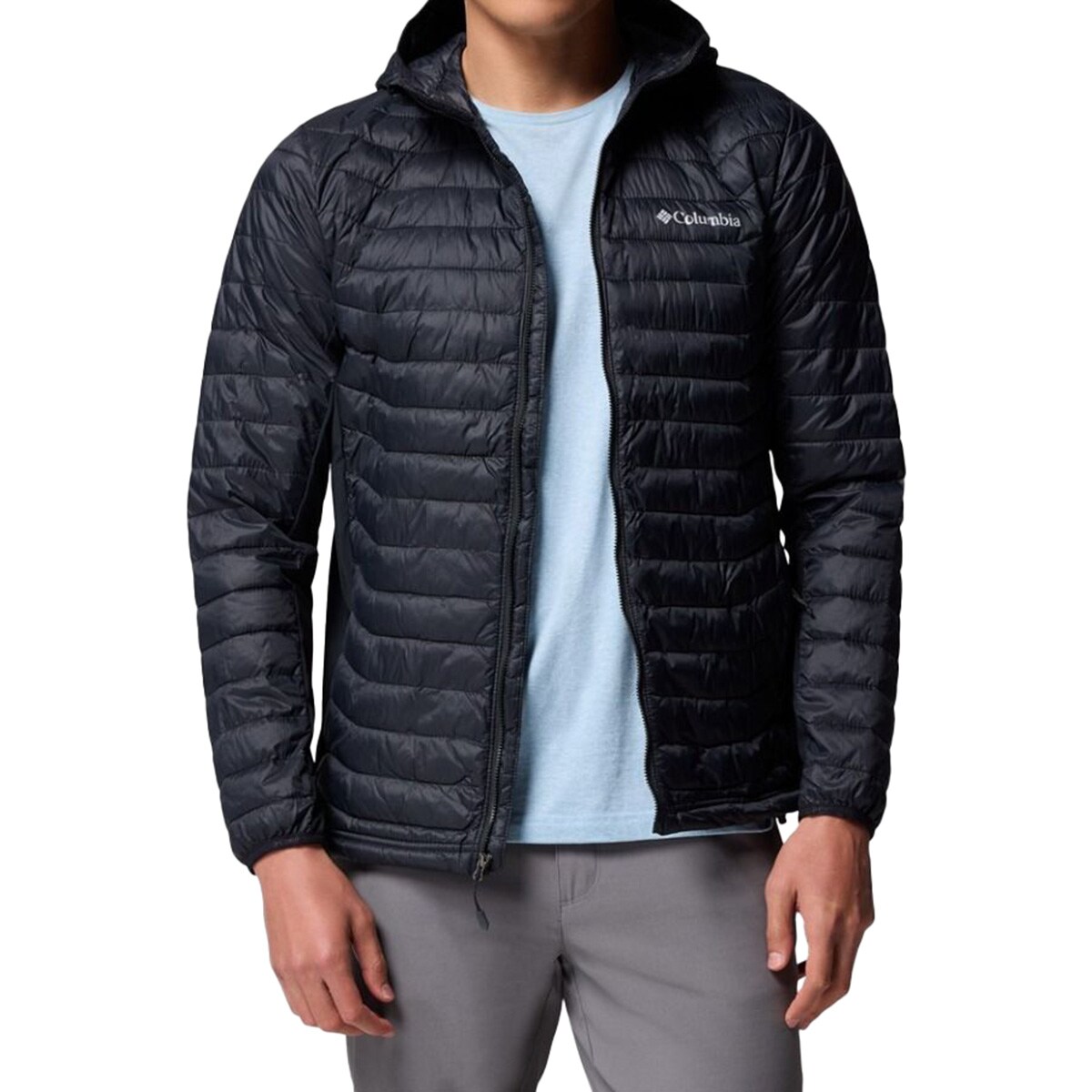 Columbia Powder Pass Hooded Hybrid Jacket kabát - Black