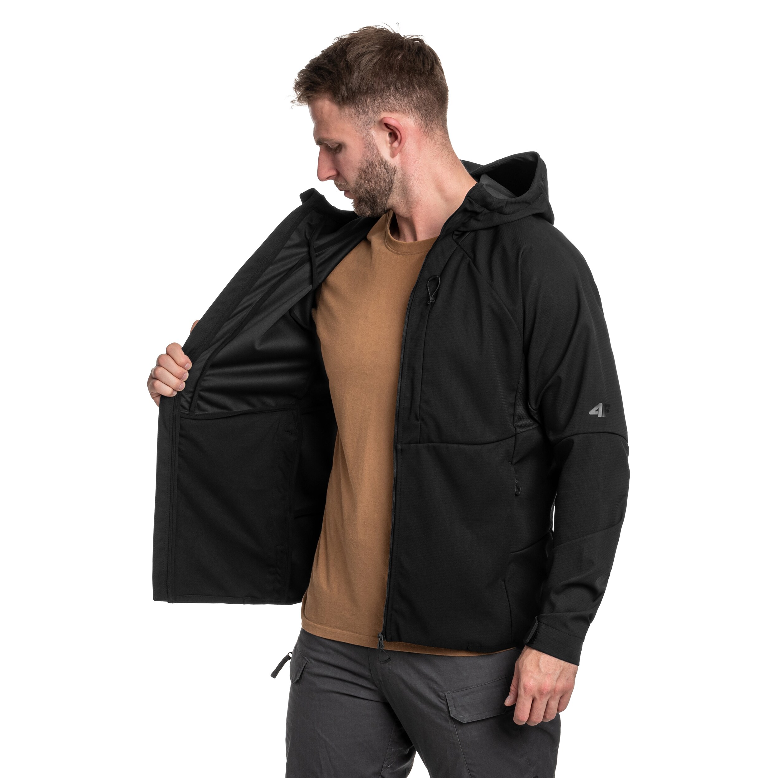 4F Softshell M313 kabát- Fekete