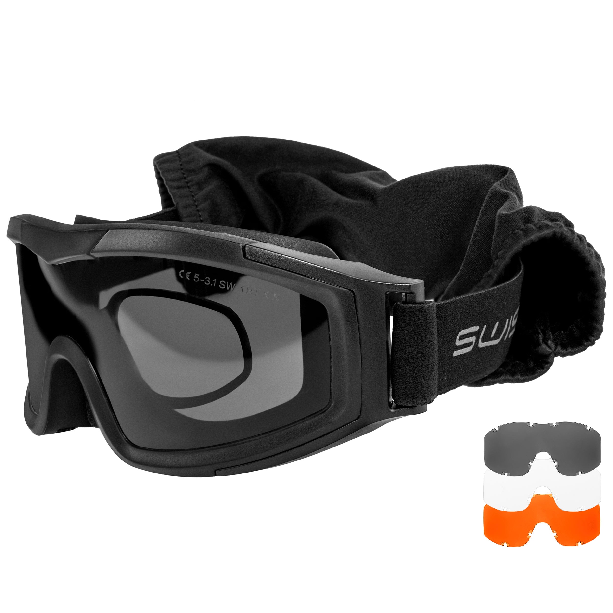 Swiss Eye F-Tac taktikai védőszemüveg - Black