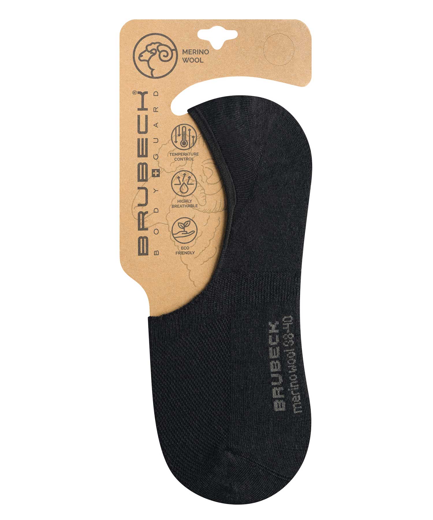 Brubeck Merino Wool zokni - Fekete