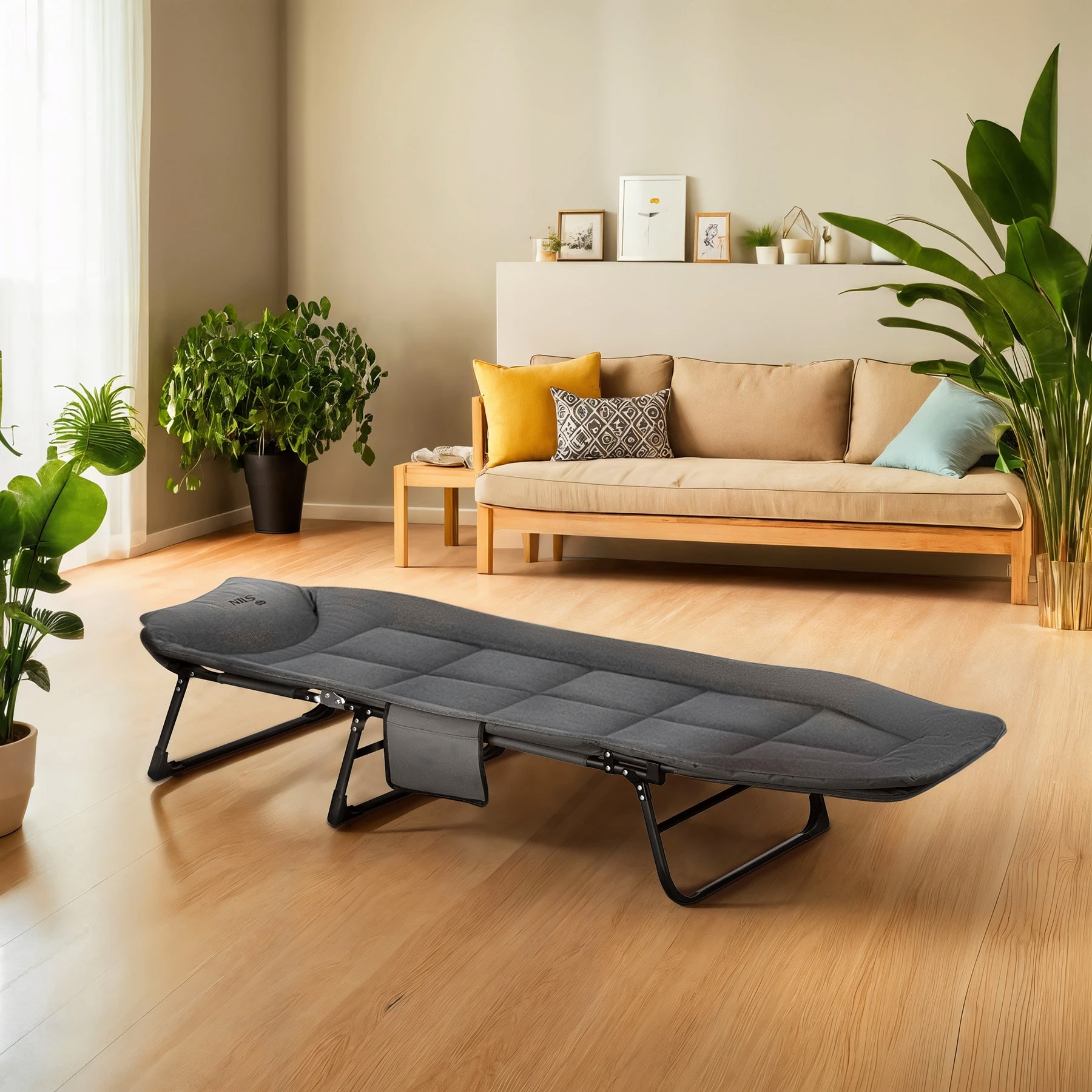 Nils Camp NC2720 kempingágy Szürke - 200 x 60 cm