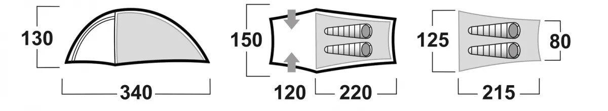 Husky Bronder 2 - 2 személyes sátor - Green