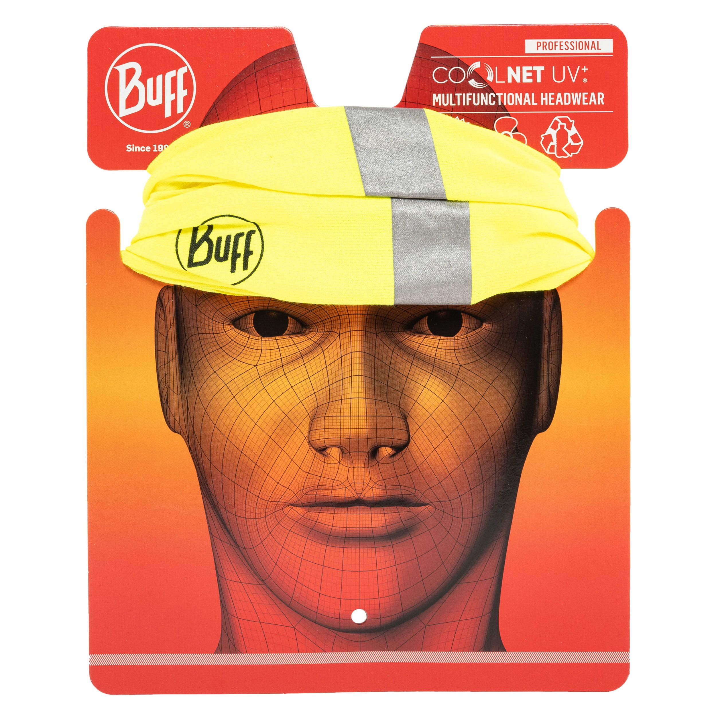 Buff Safety Coolnet UV Reflective védőkendő - R-Solid Yellow Fluor