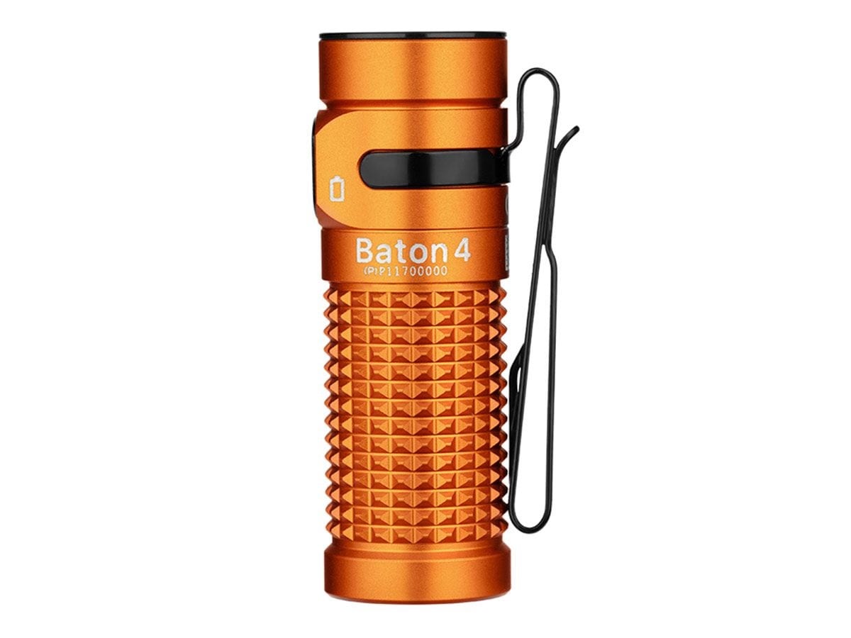 Olight Baton 4 Premium Edition zseblámpa vezeték nélküli töltőtokkal Orange - 1300 lumen