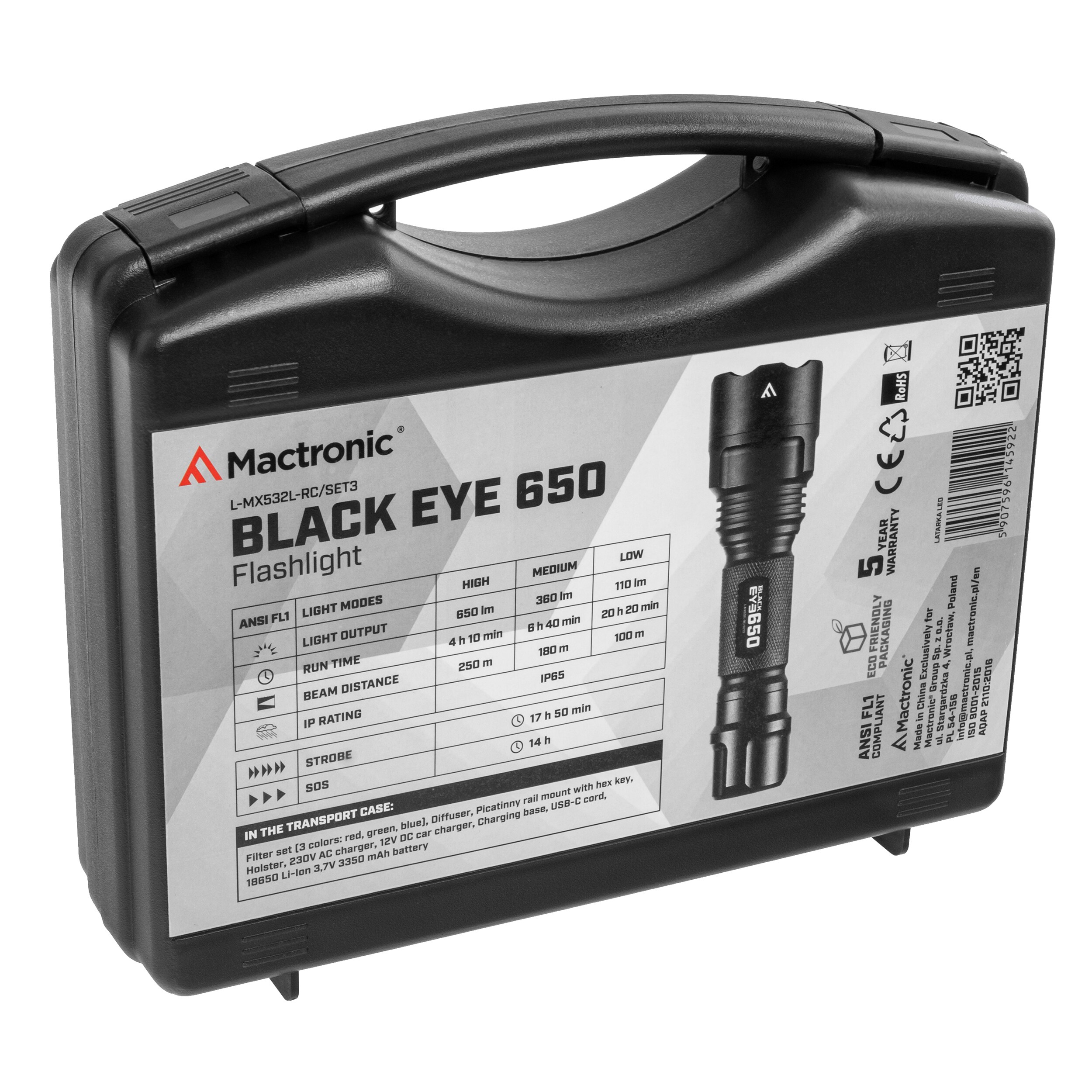 Mactronic Black Eye zseblámpa - 650 lumen