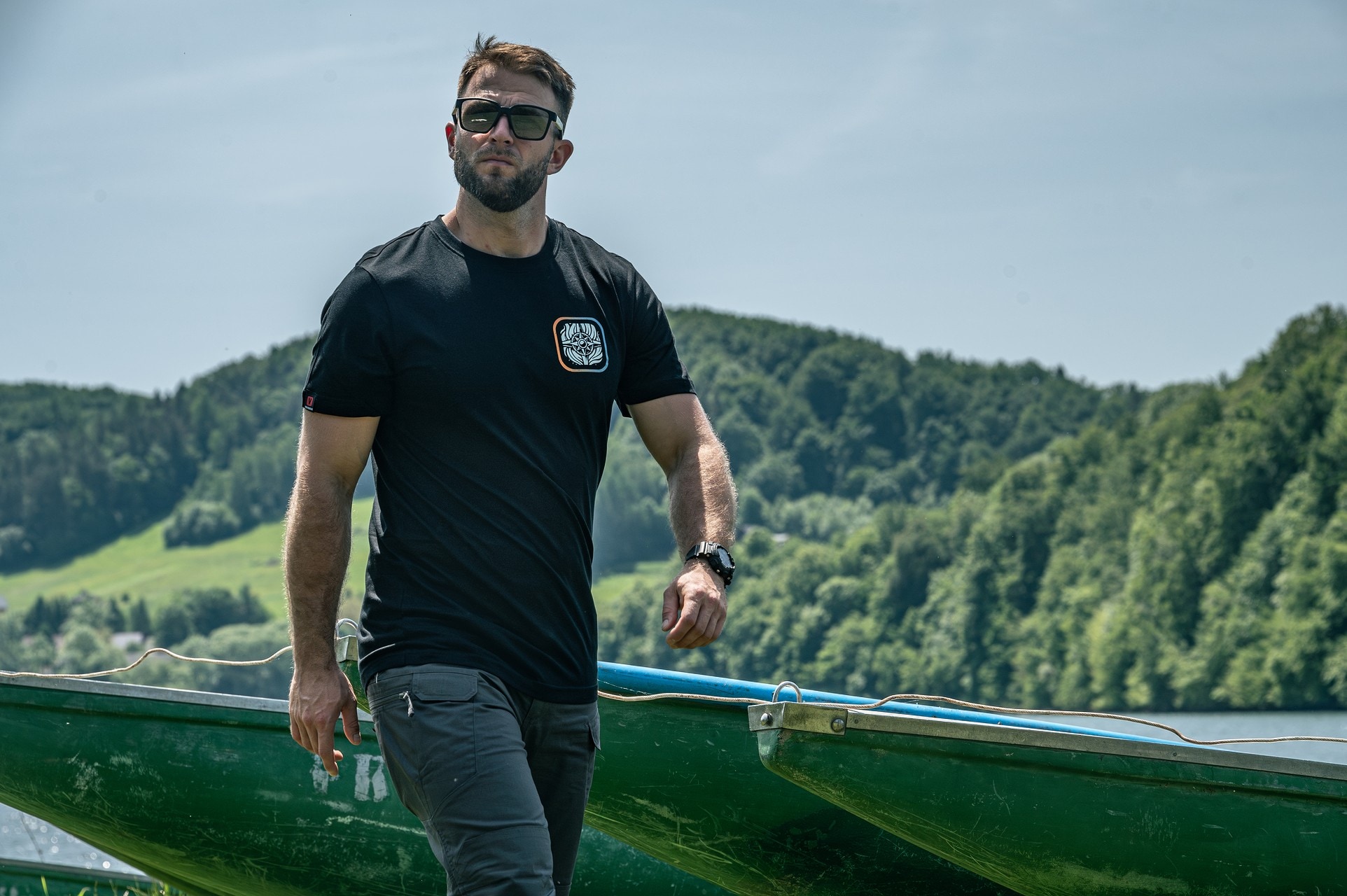 Voyovnik Fire Compass T-shirt póló - Fekete