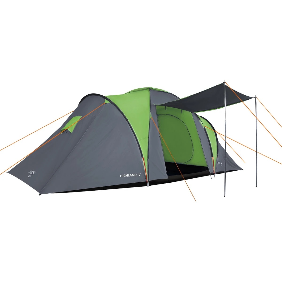 Nils Camp Highland IV NC6431 - 4 személyes sátor - Zöld-Szürke