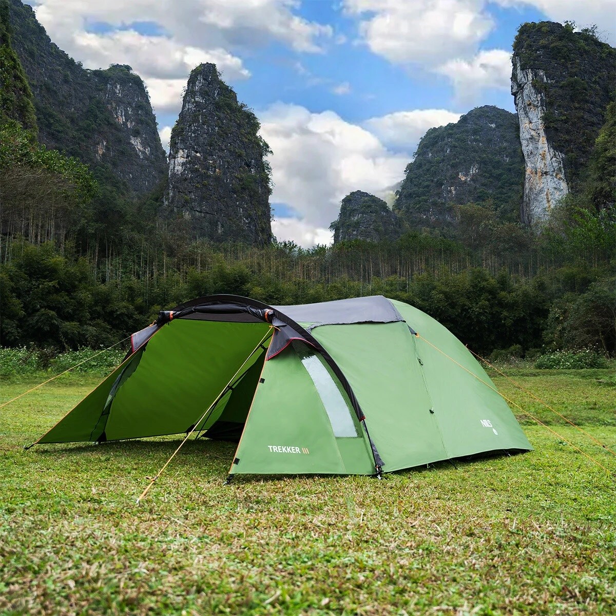Nils Camp Trekker III NC6312 - 3 személyes sátor - Fekete-Zöld