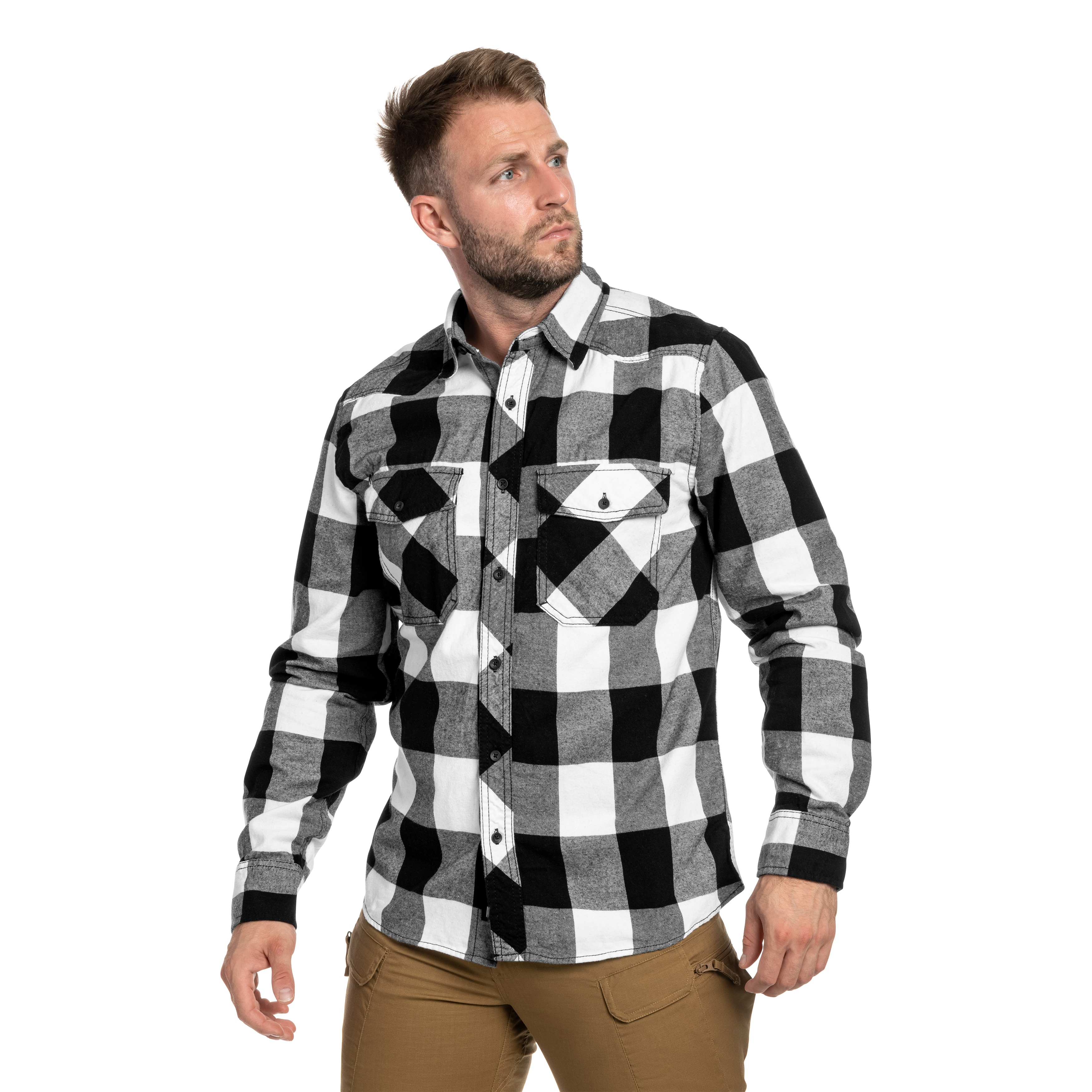 Brandit Check Shirt ing - White/Black