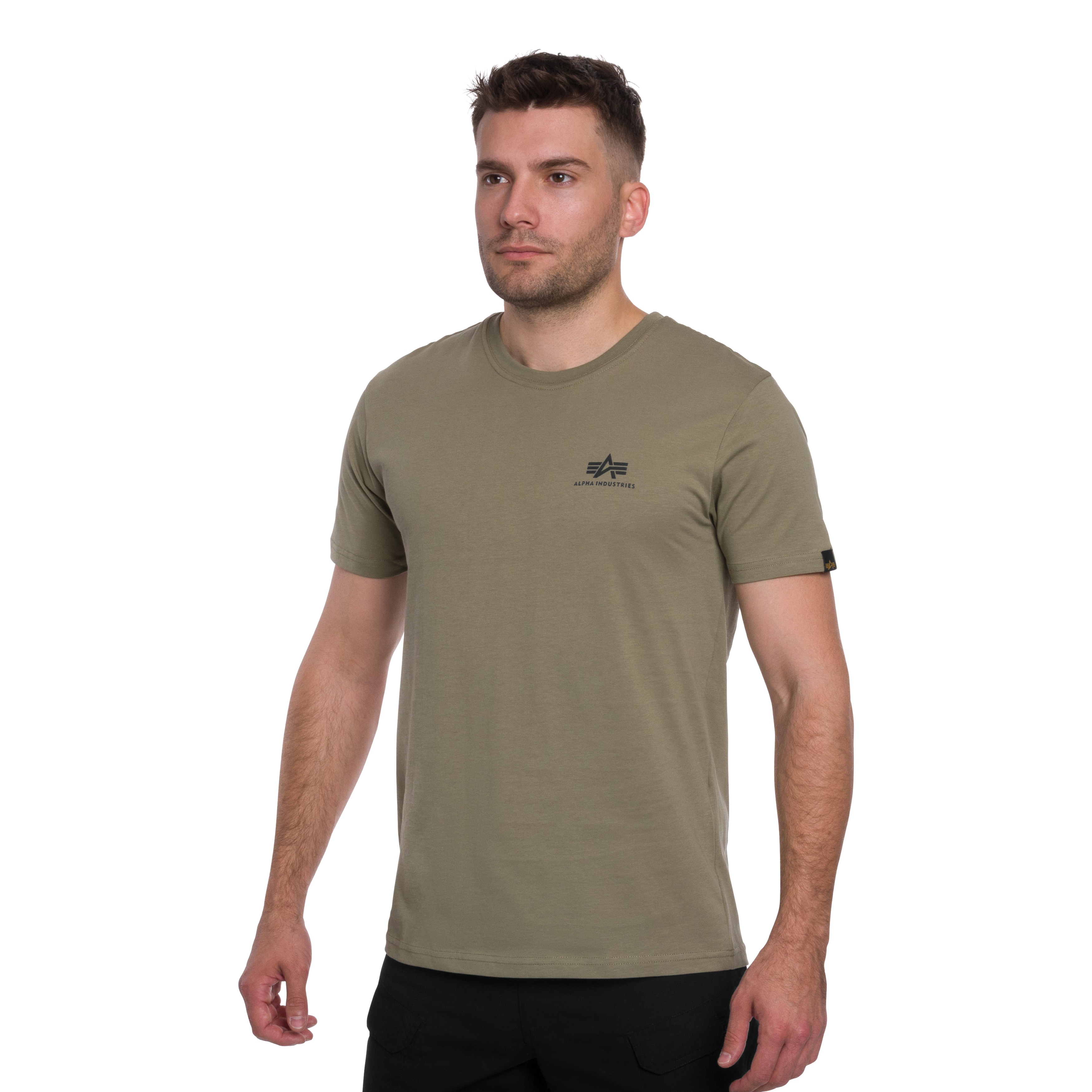 Alpha Industries Backprint T-shirt póló - Olive/Black
