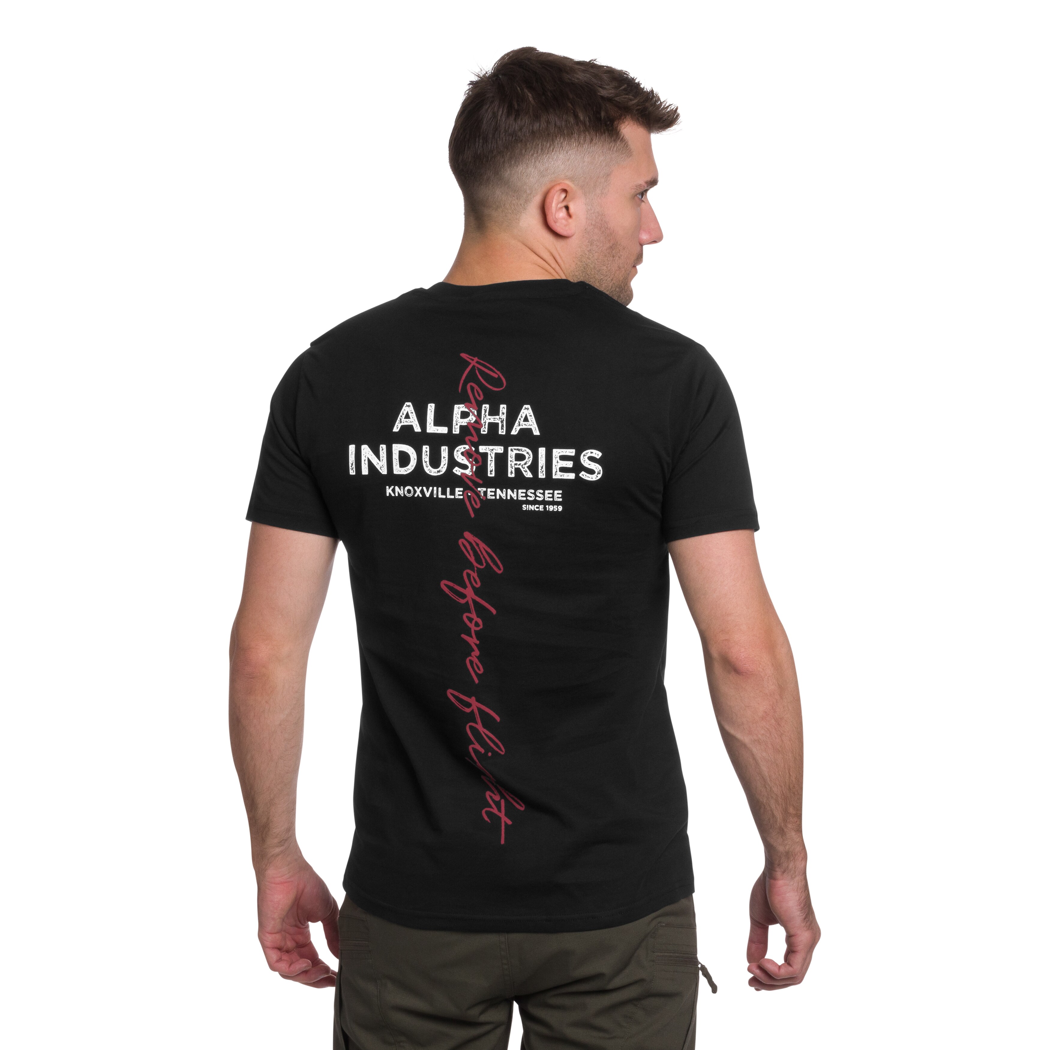 Alpha Industries Signature Back Print T-shirt póló - Black