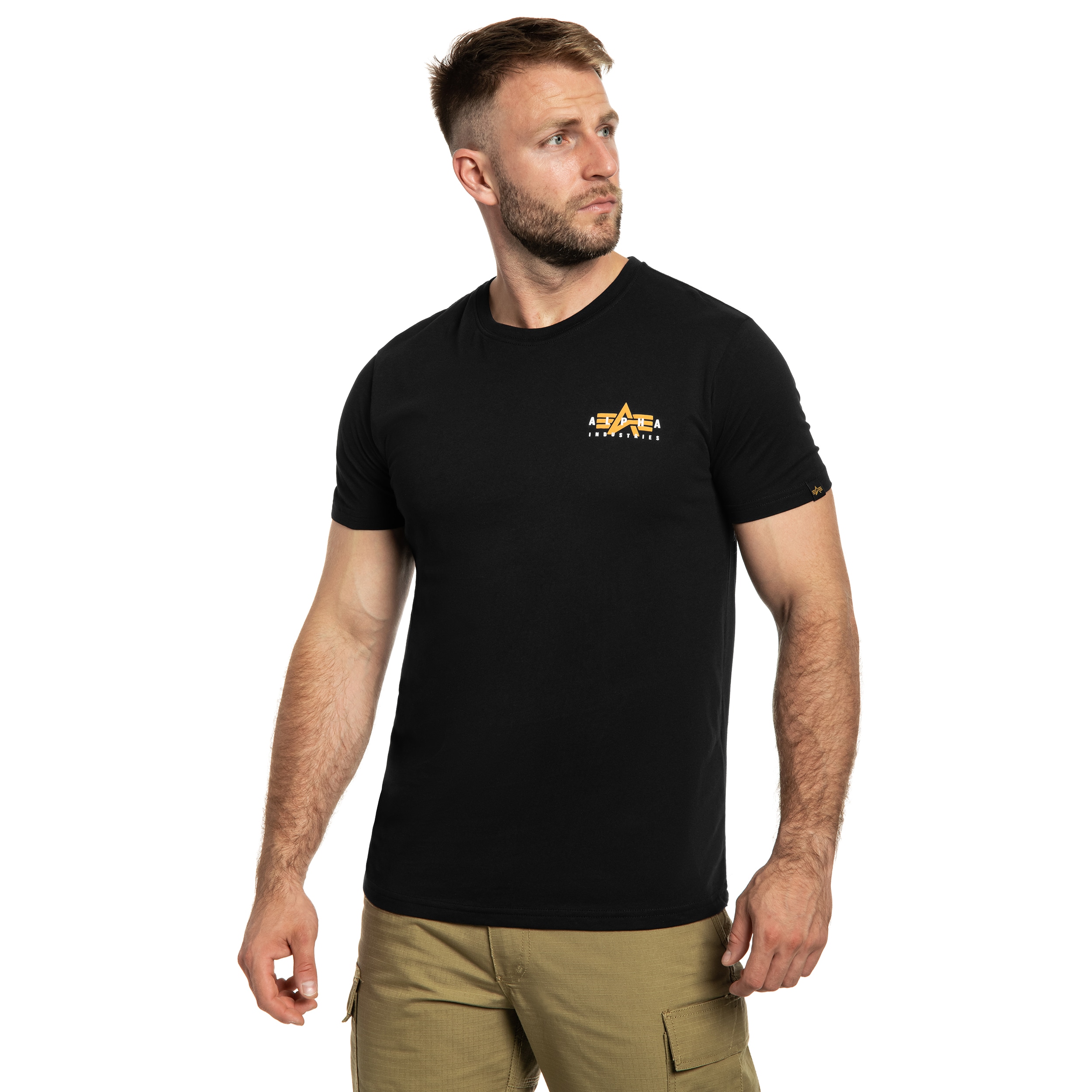 Alpha Industries Puff Print Logo Back Print T-shirt póló - Black