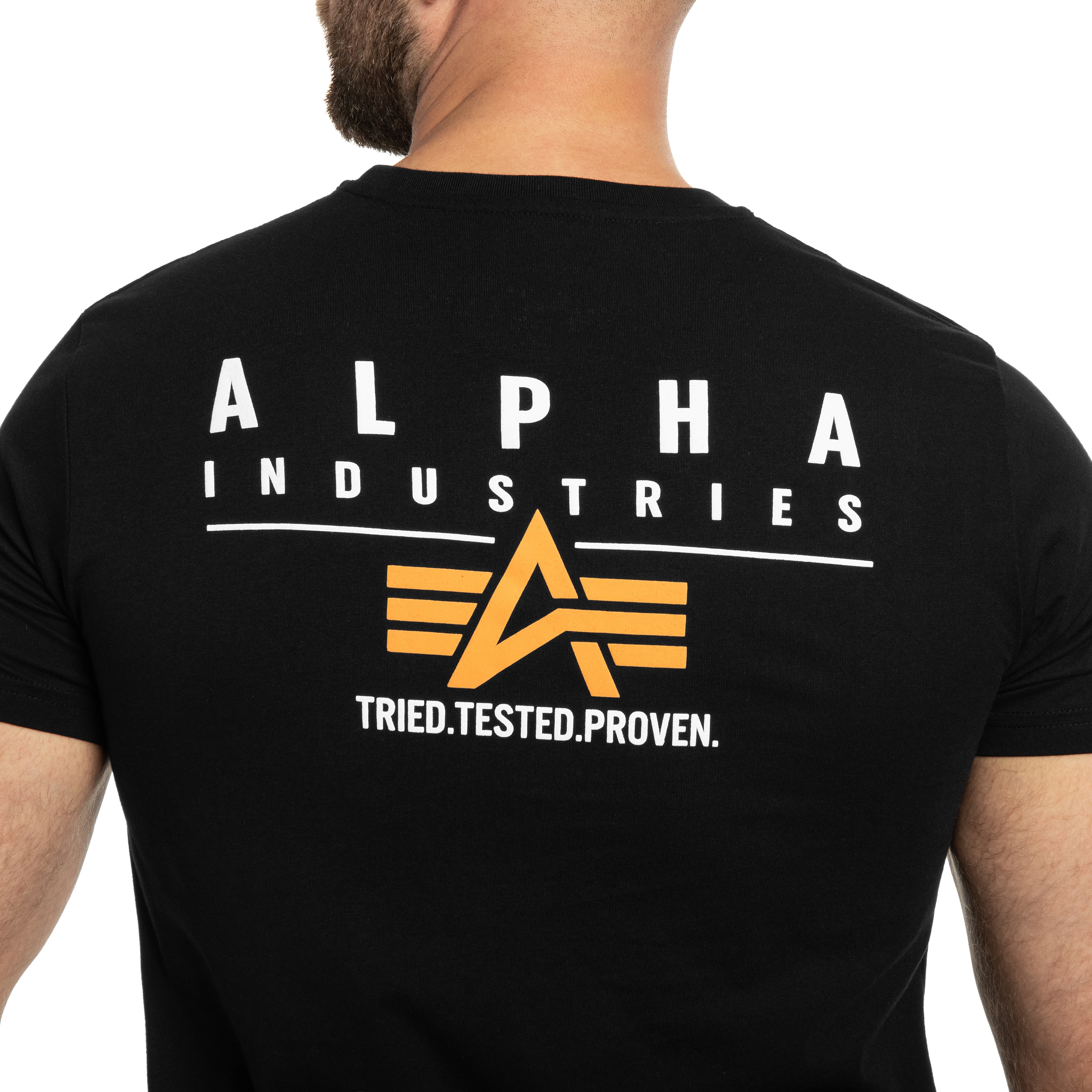 Alpha Industries Puff Print Logo Back Print T-shirt póló - Black