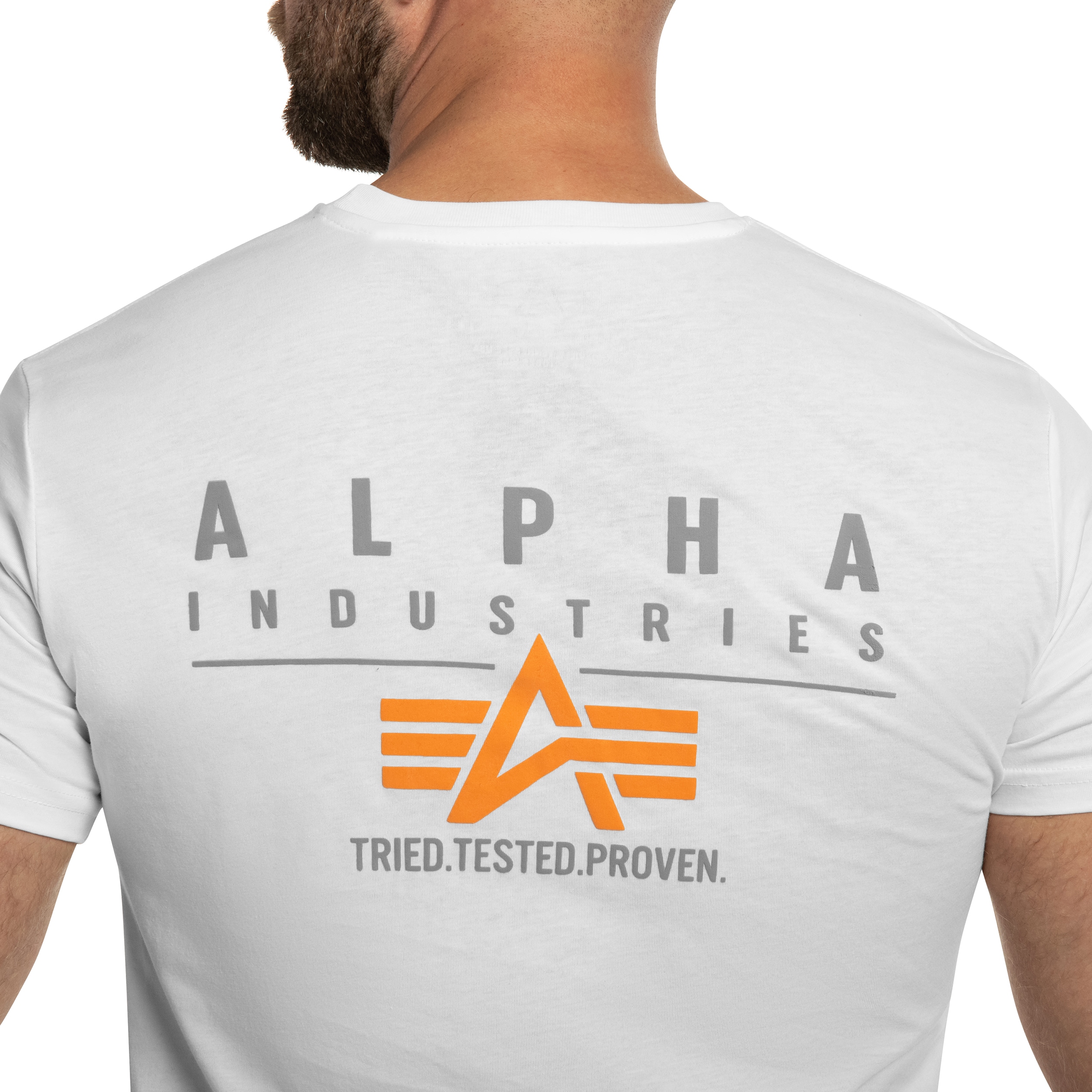 Alpha Industries Puff Print Logo Back Print T-shirt póló - White