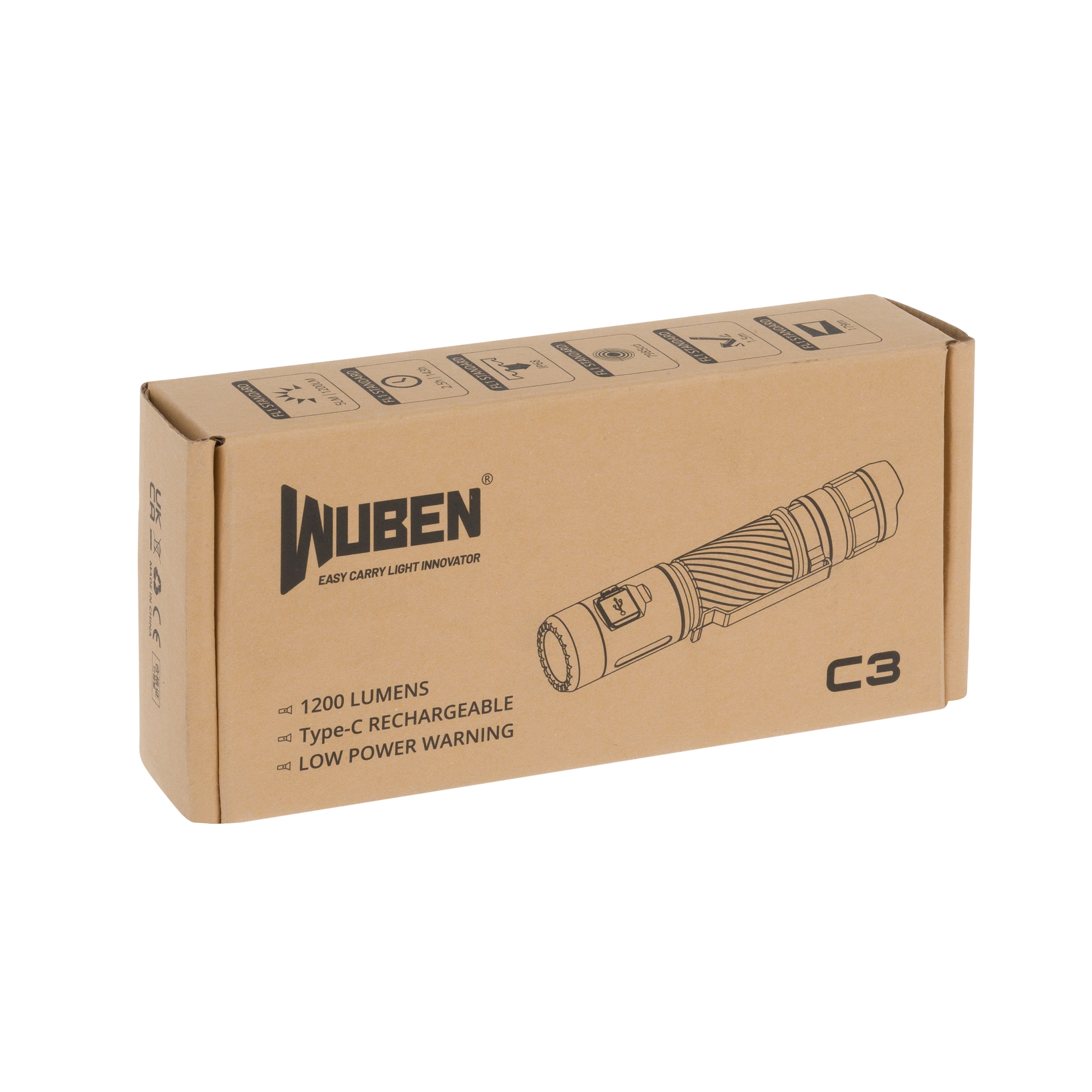 Wuben C3 zseblámpa 1200 lumen - Army Green