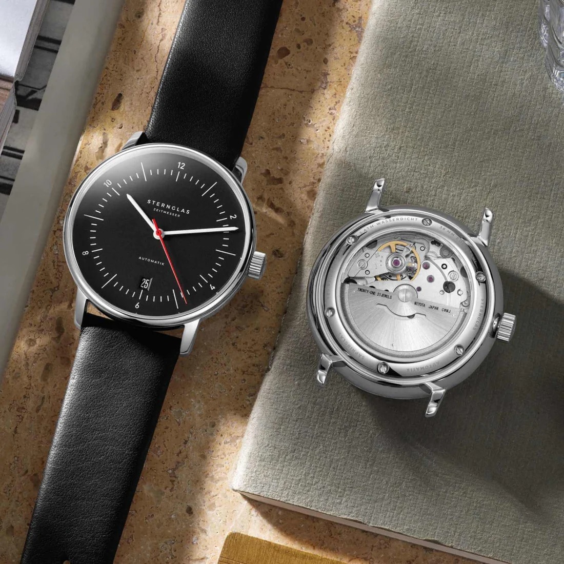 Sternglas Naos Automatik óra - Black/Red