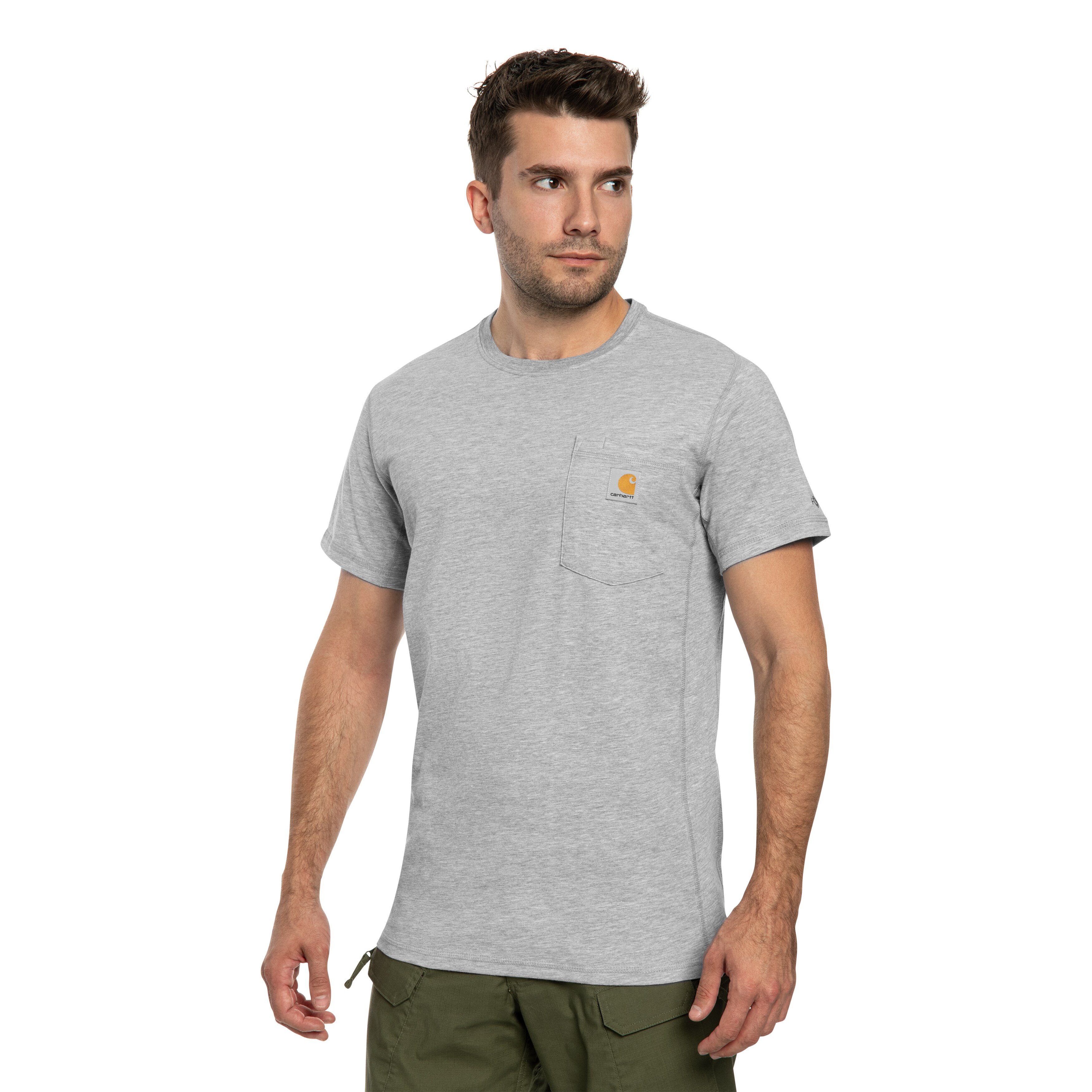 Carhartt Force Midweight S/S Pocket póló - Heather Grey