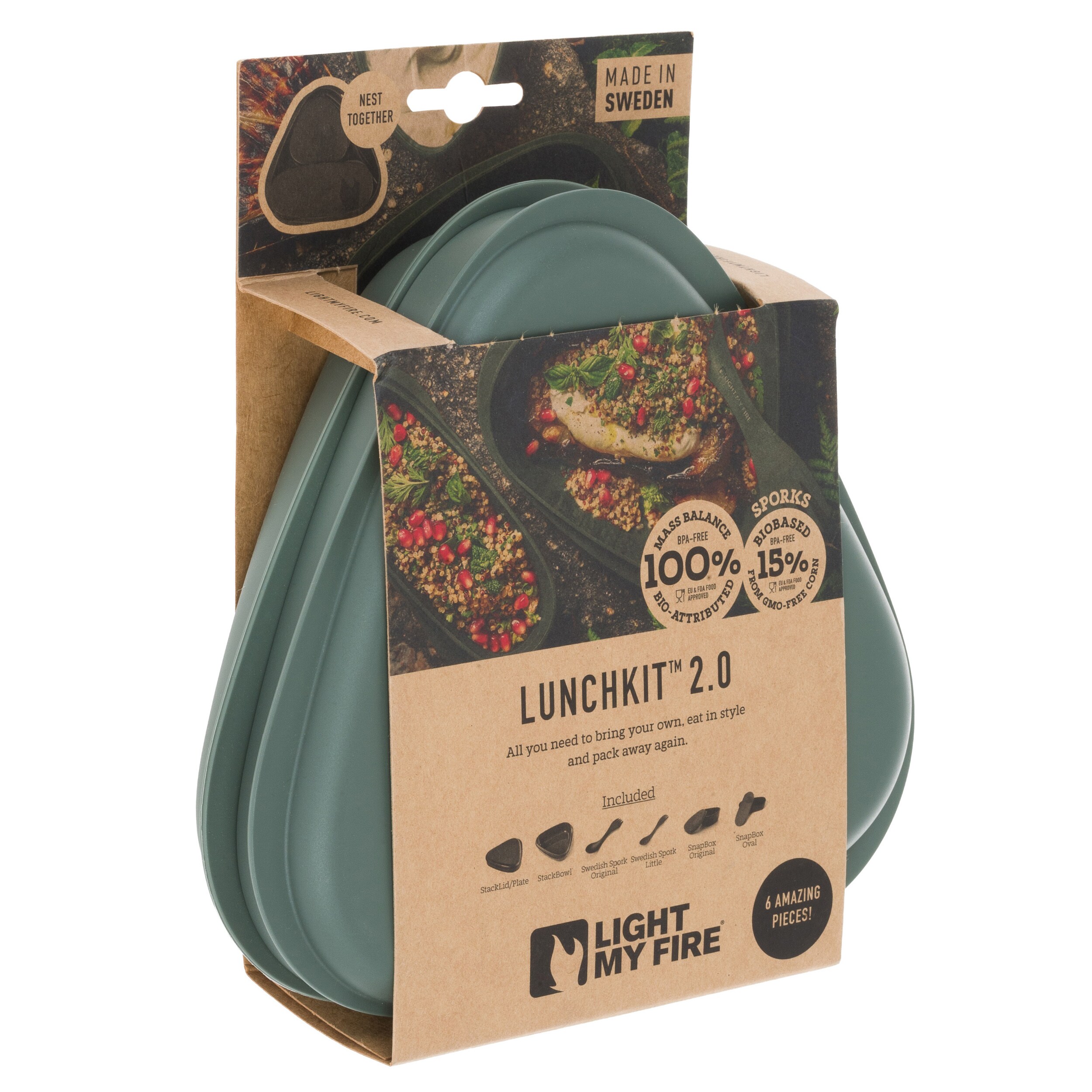 Light My Fire LunchKit 2.0 edénykészlet - Sage Green