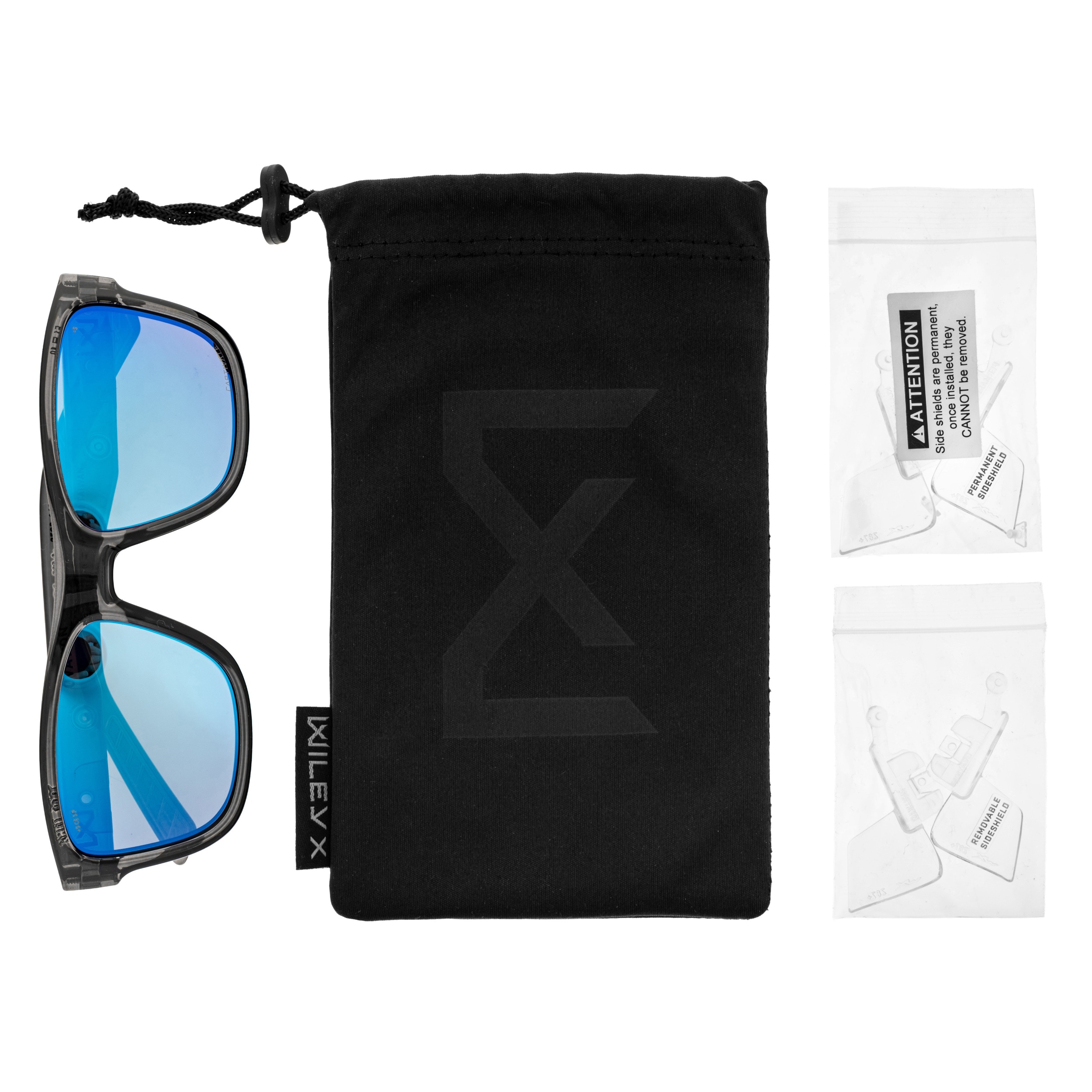 Wiley X Ovation szemüveg - Captive Polarized Blue Mirror/Gloss Crystal Dark Grey