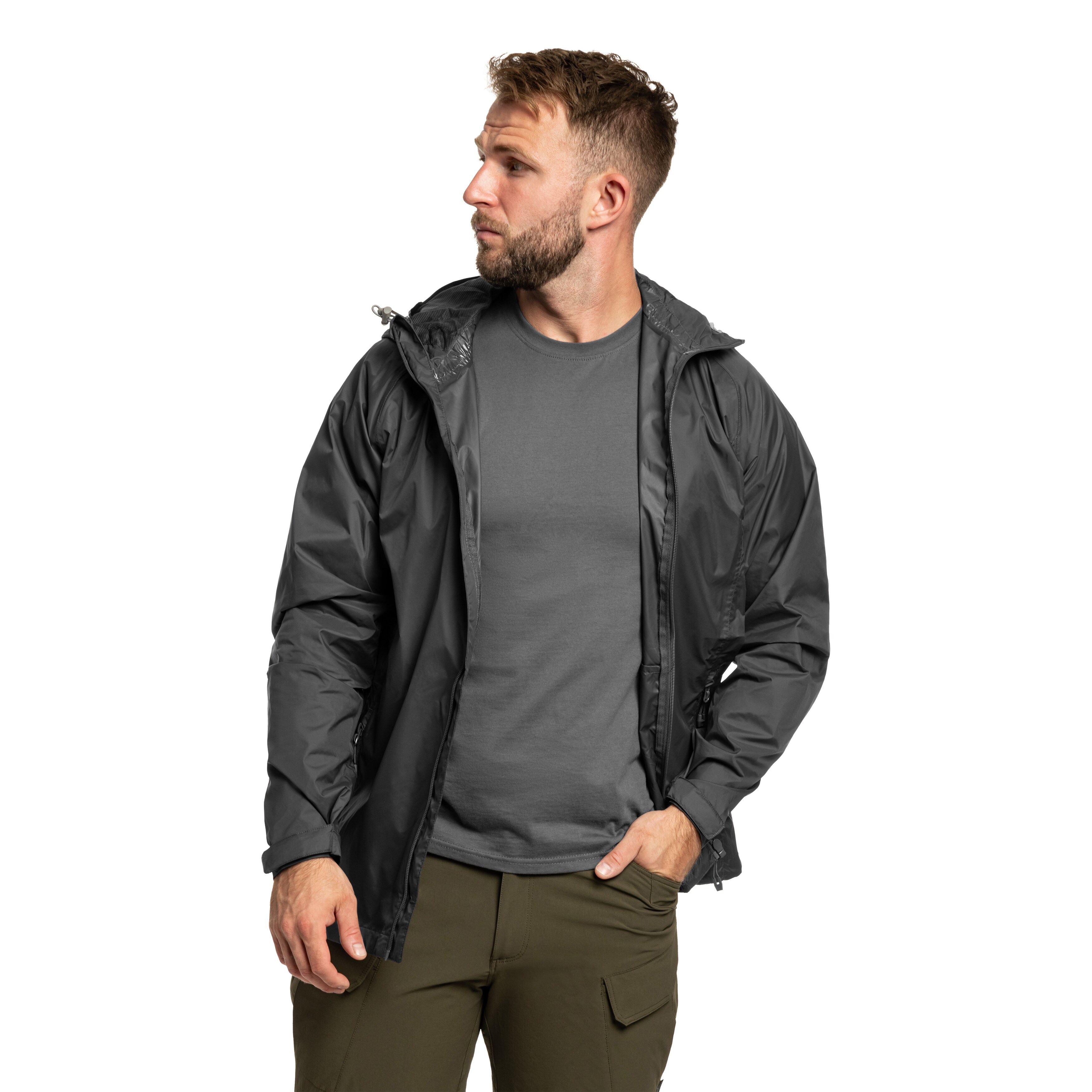 Highlander Outdoor Stow & Go Pack Away V2 kabát - Dark Grey