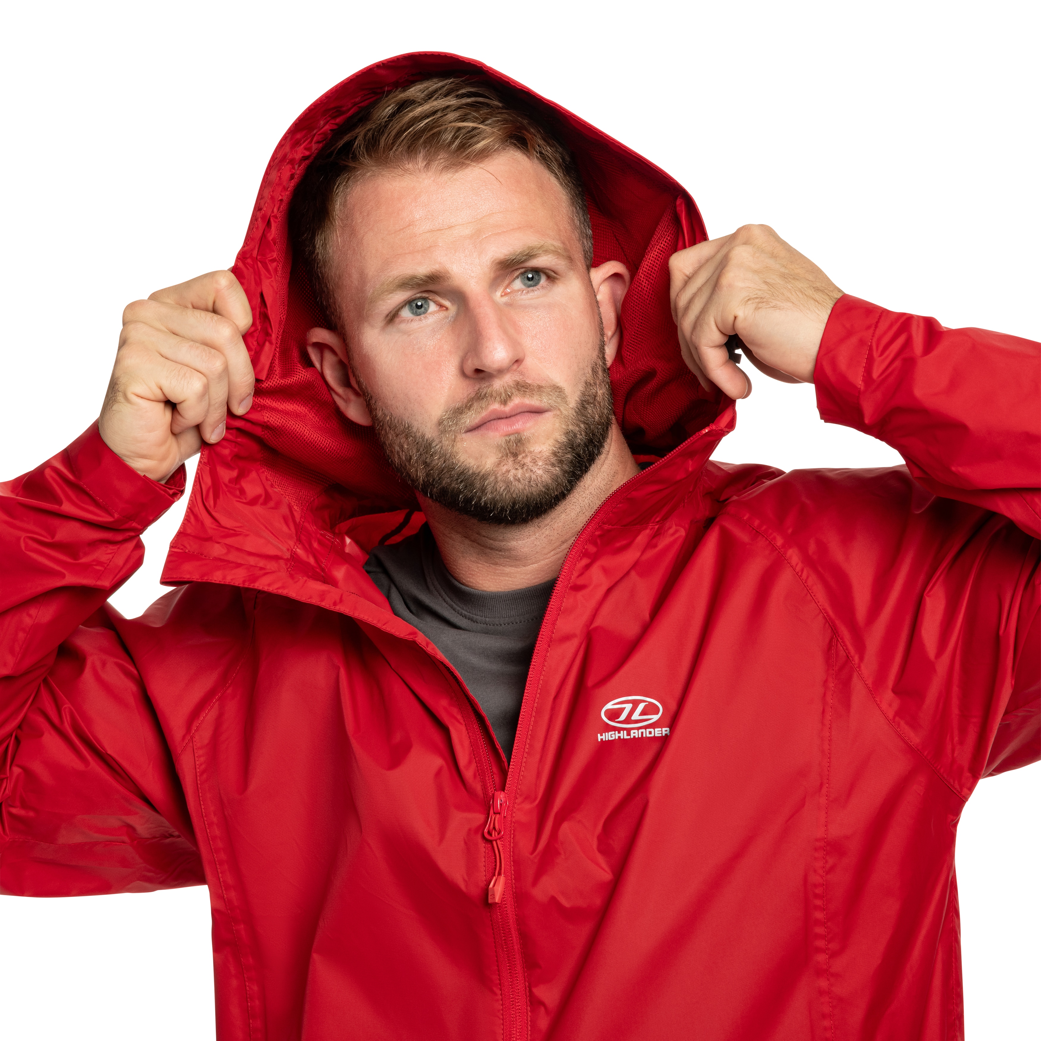 Highlander Outdoor Stow & Go Pack Away V2 kabát - Red