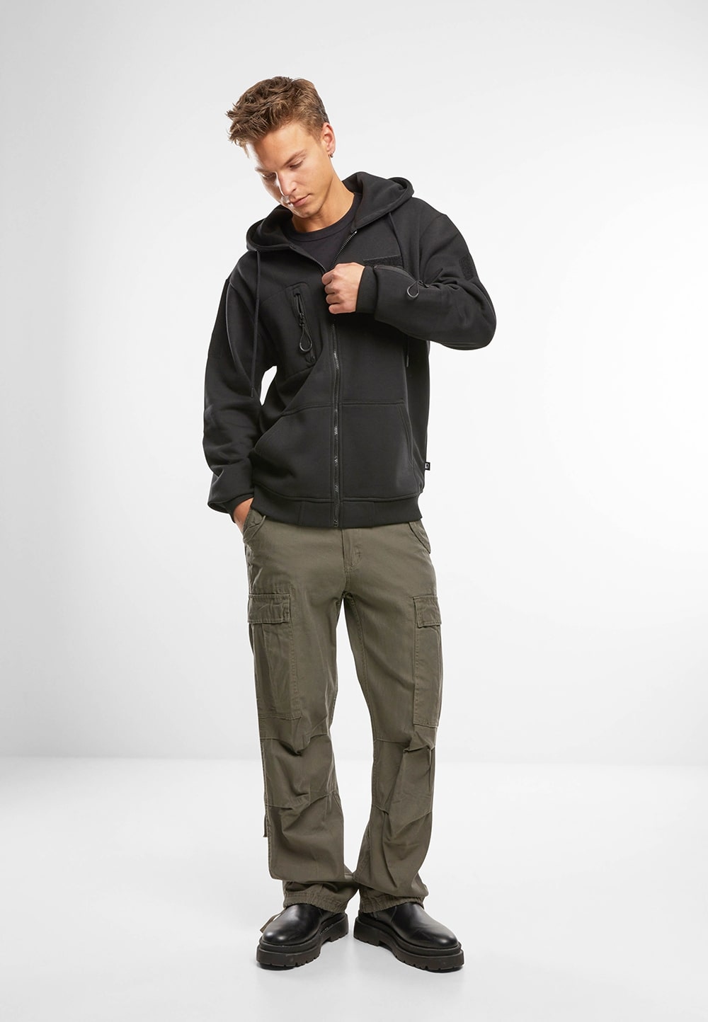 Brandit Tactical Sweat Jacket pulóver - Black