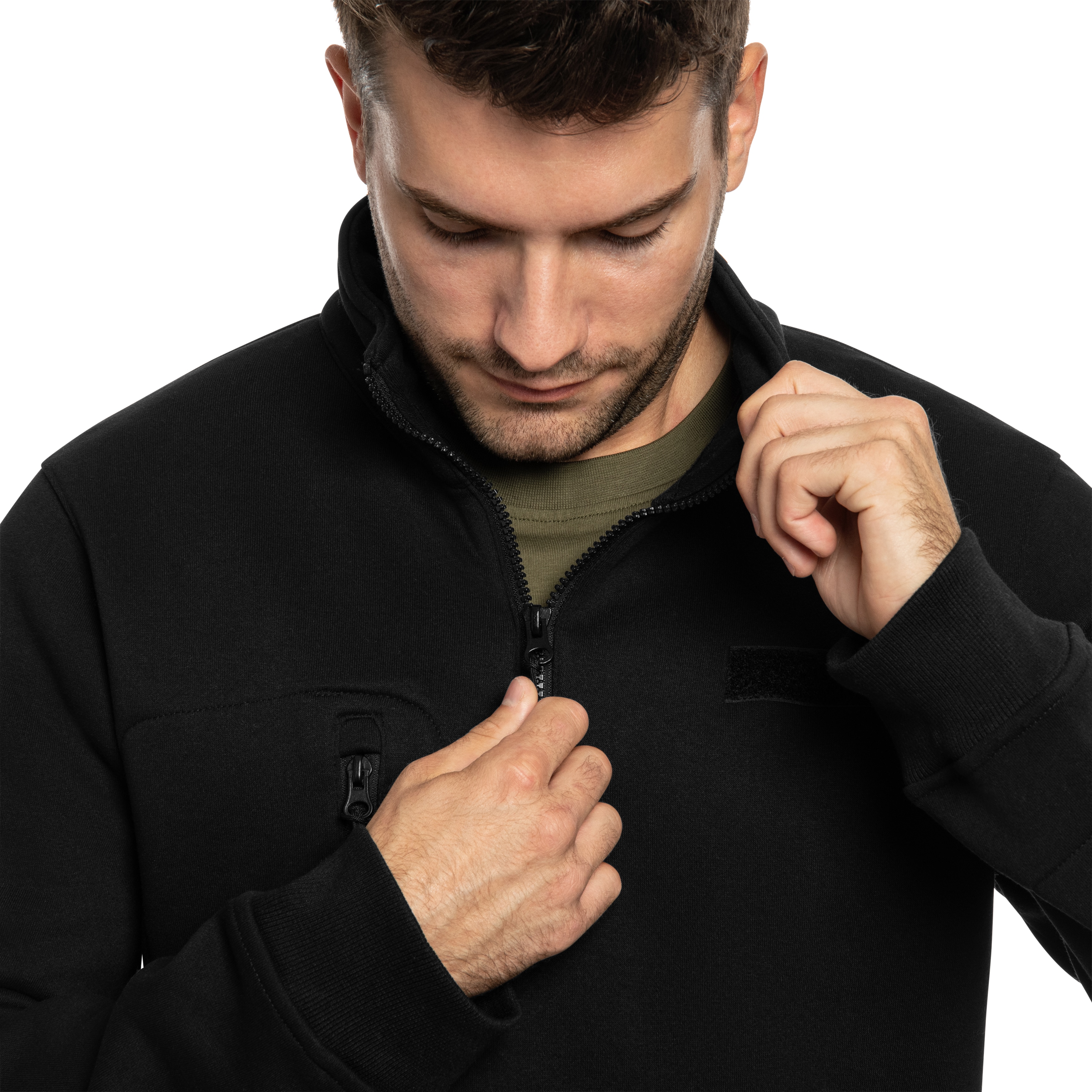Brandit Tactical Sweat Troyer pulóver - Black