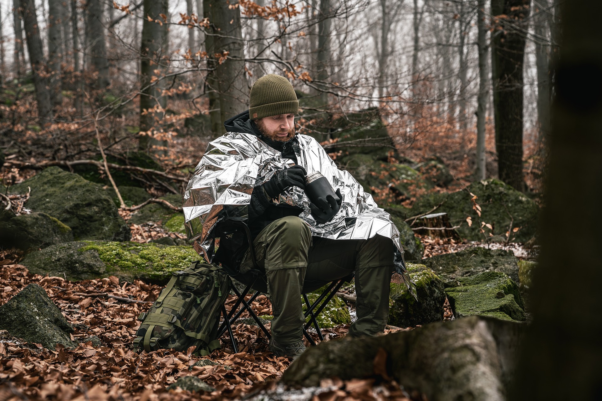 Badger Outdoor összecsukható kempingszék - Black