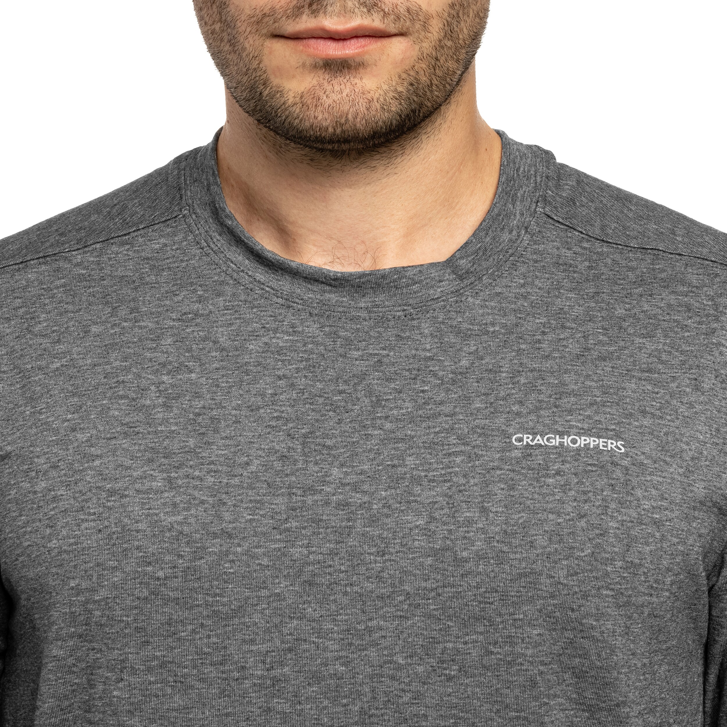 Long Sleeve Craghoppers NosiLife Abel hosszú ujjú póló - Black Pepper Marl