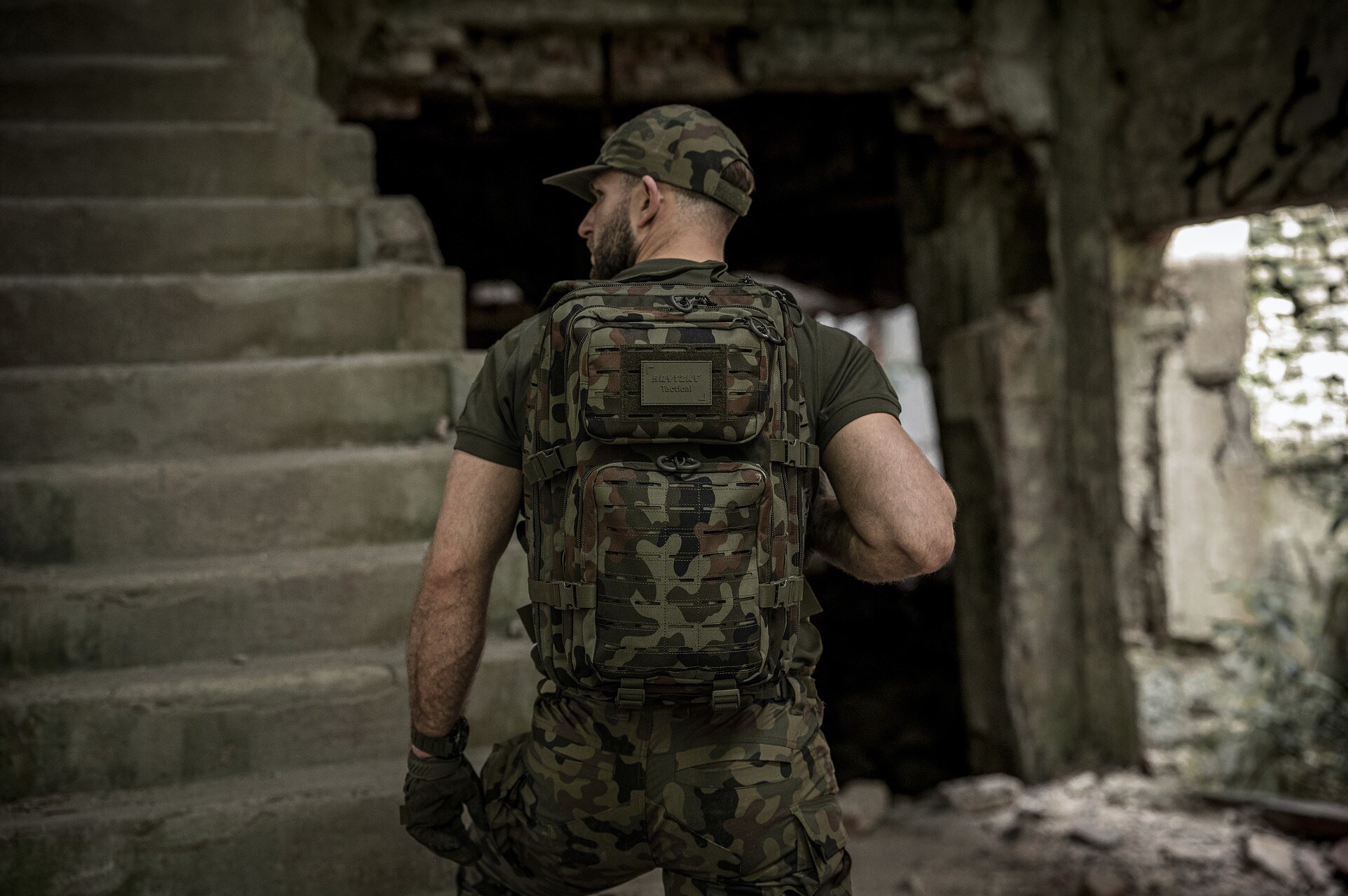 Brytzky Tactical Polygon Large Laser Cut hátizsák 36 l - wz.93 Pantera PL Woodland