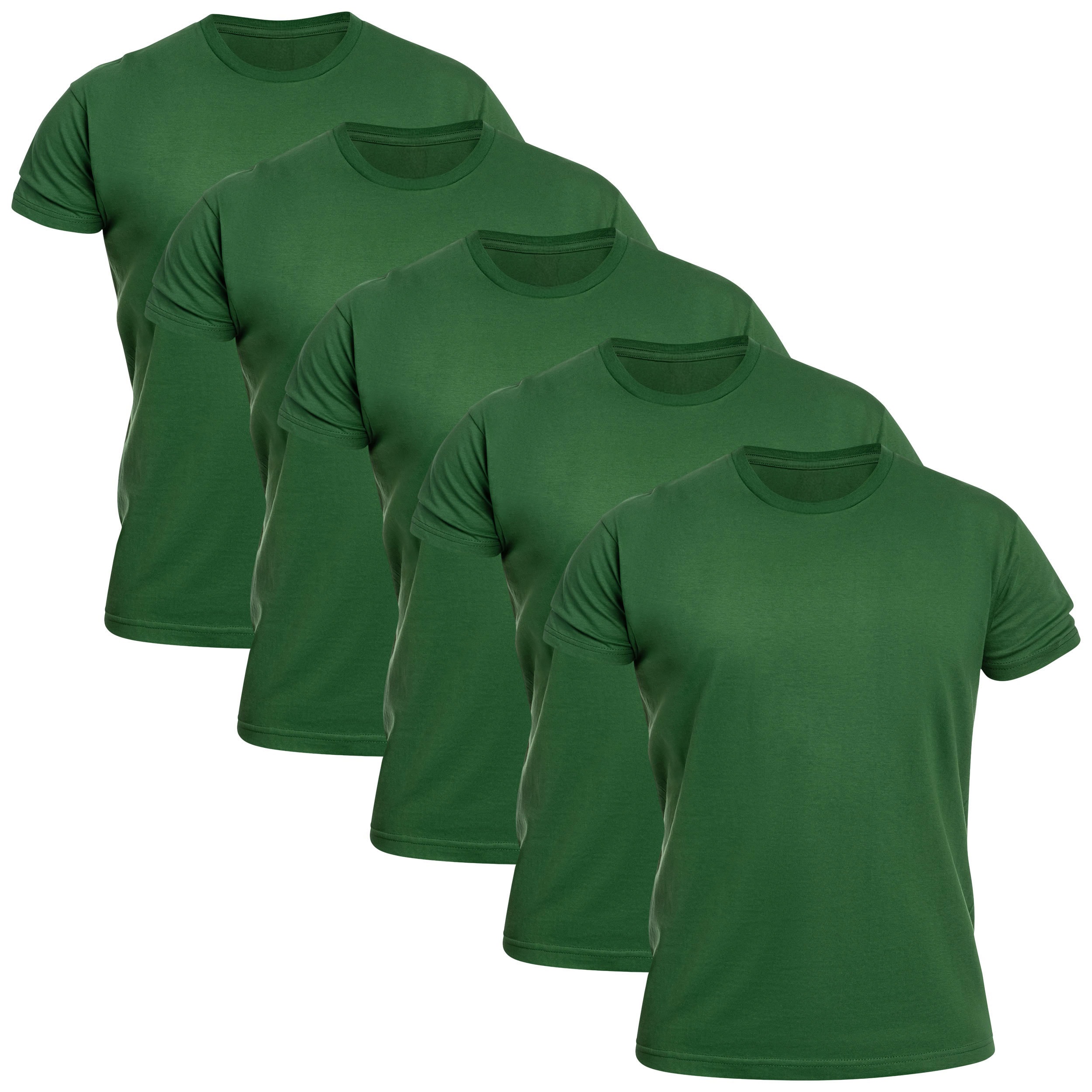 T-shirt katonai póló - Bottle Green - 5 db