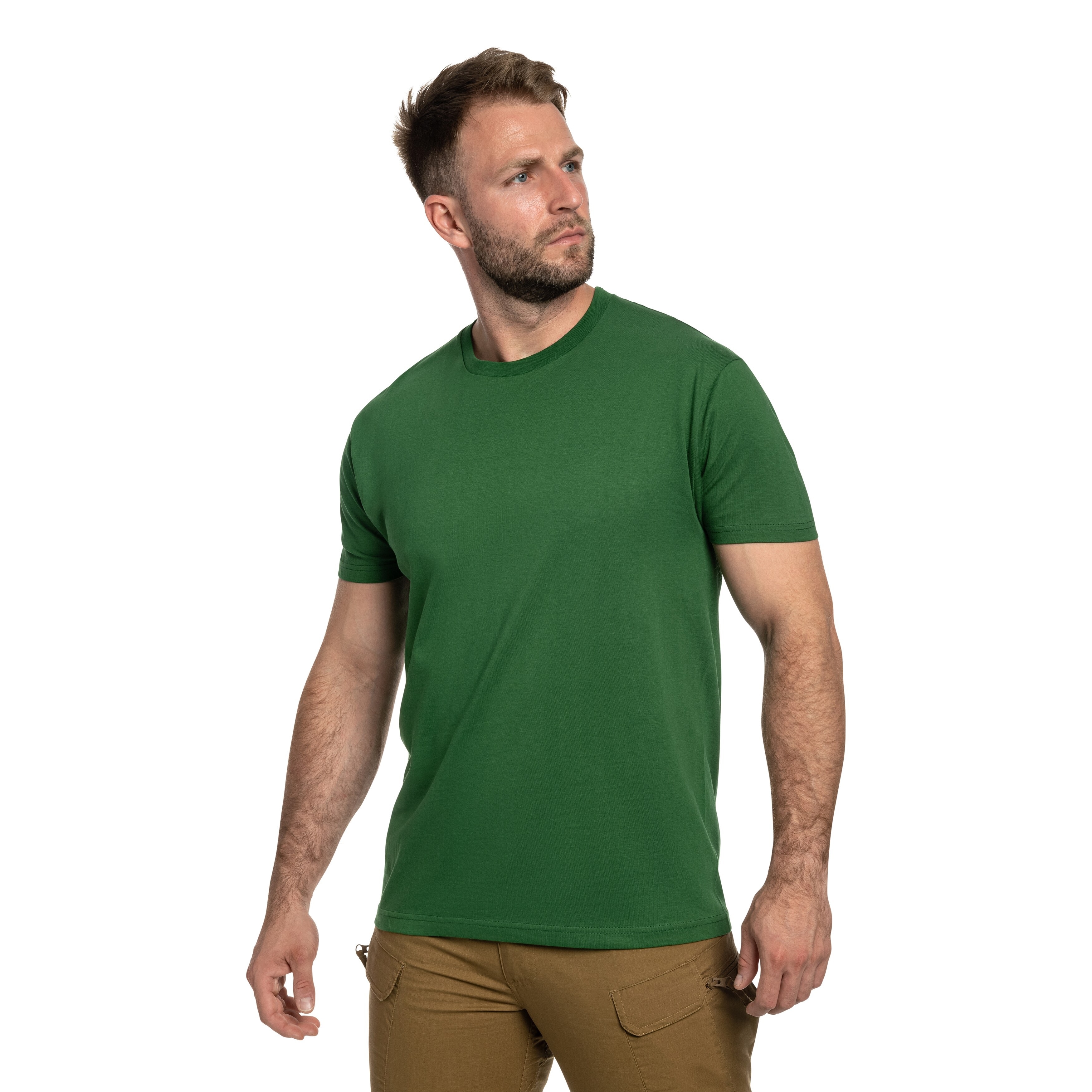 T-shirt katonai póló - Khaki/Forest Green/Bottle Green - 3 db