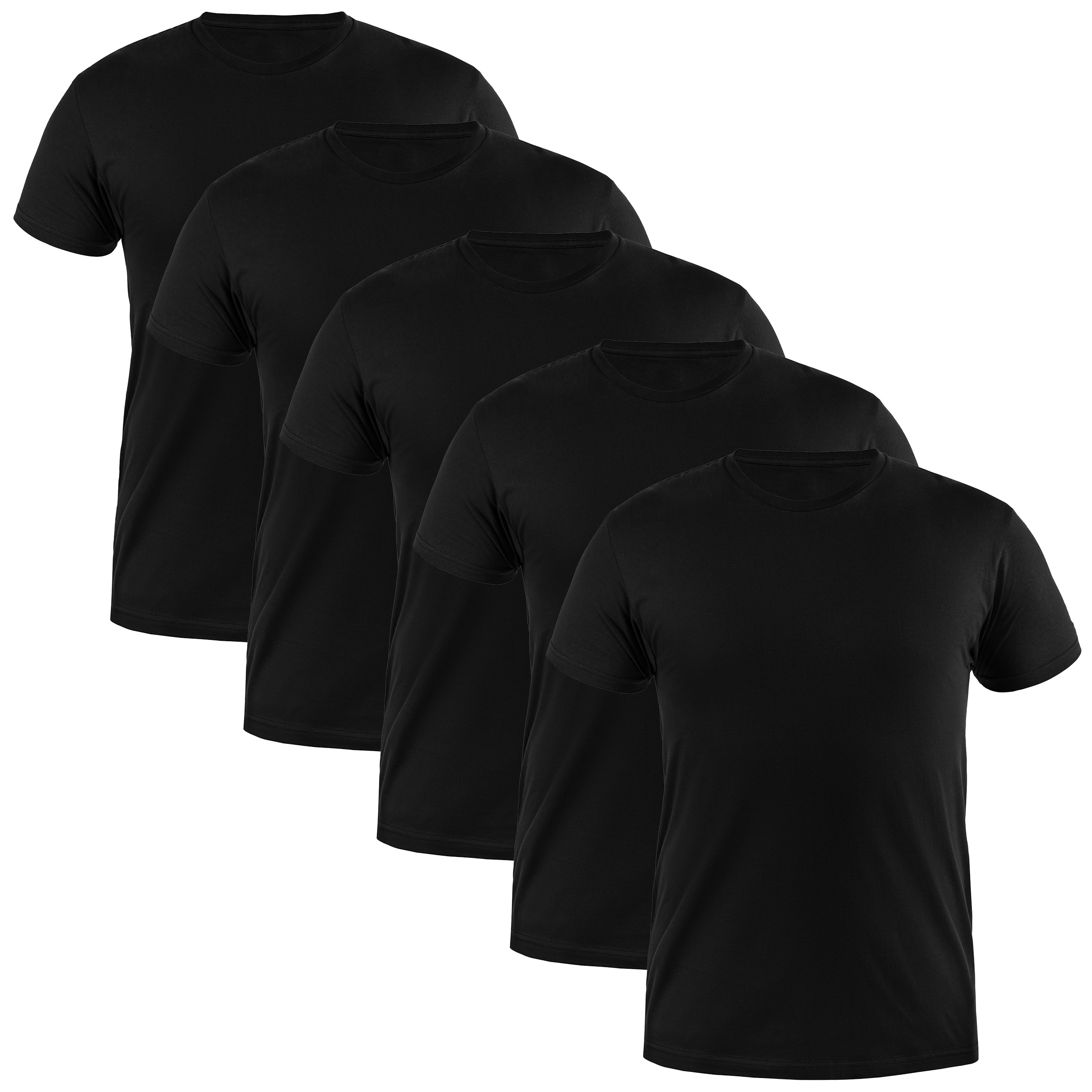 T-shirt katonai póló - Black - 5 db