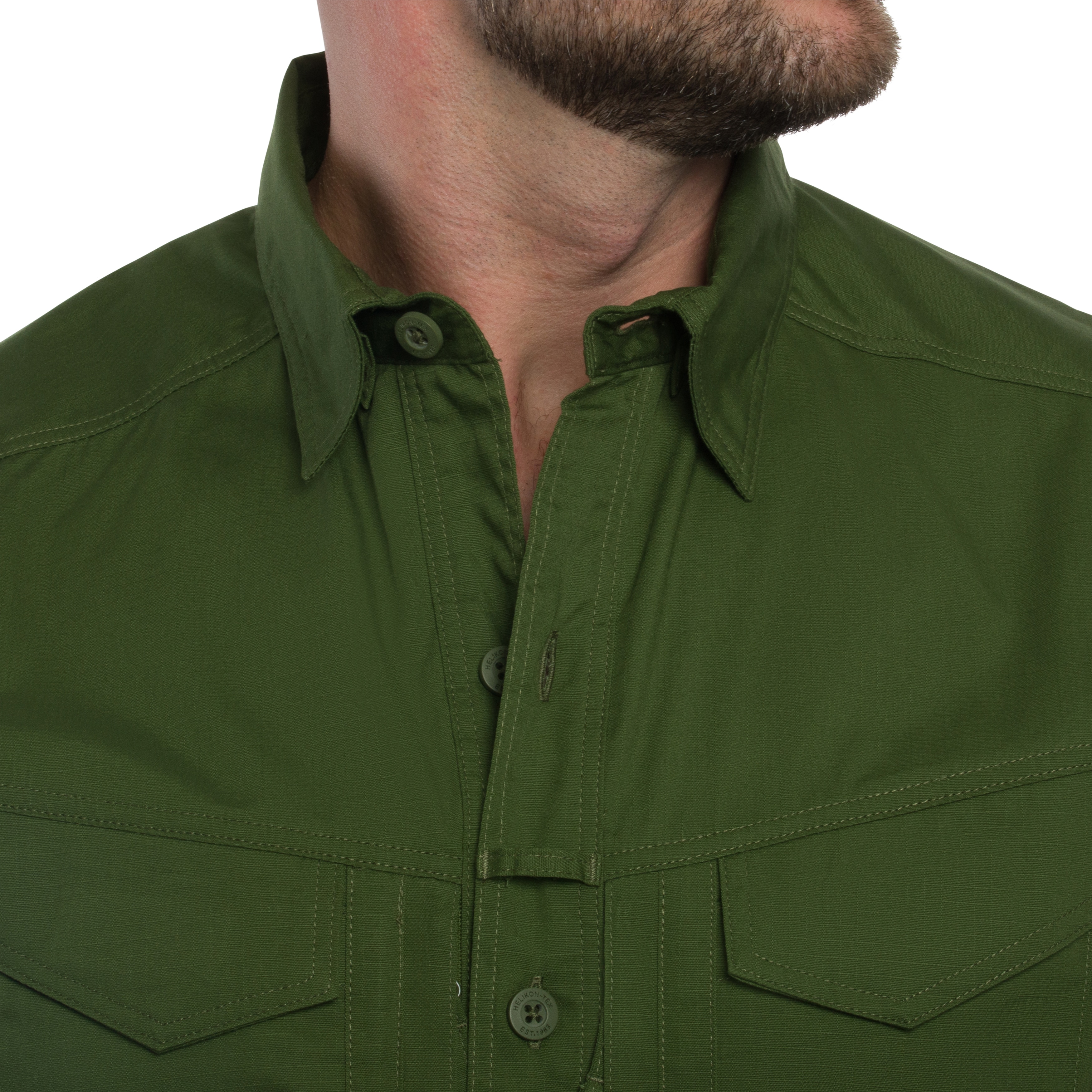Helikon Defender Mk2 PolyCotton Ripstop Short Sleeve ing - Pine Green