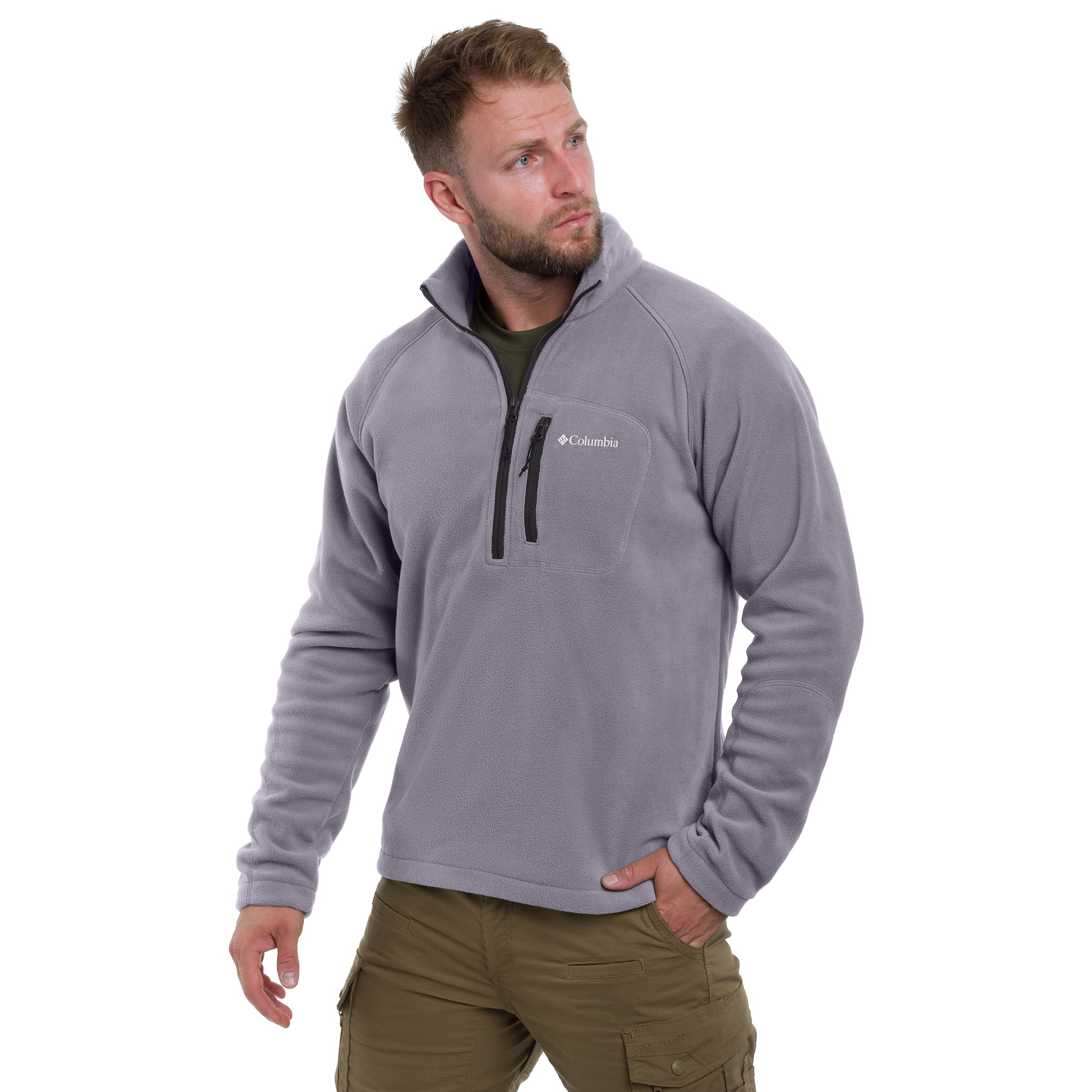 Columbia Fast Trek III Half Zip New polár pulóver - City Grey/Shark