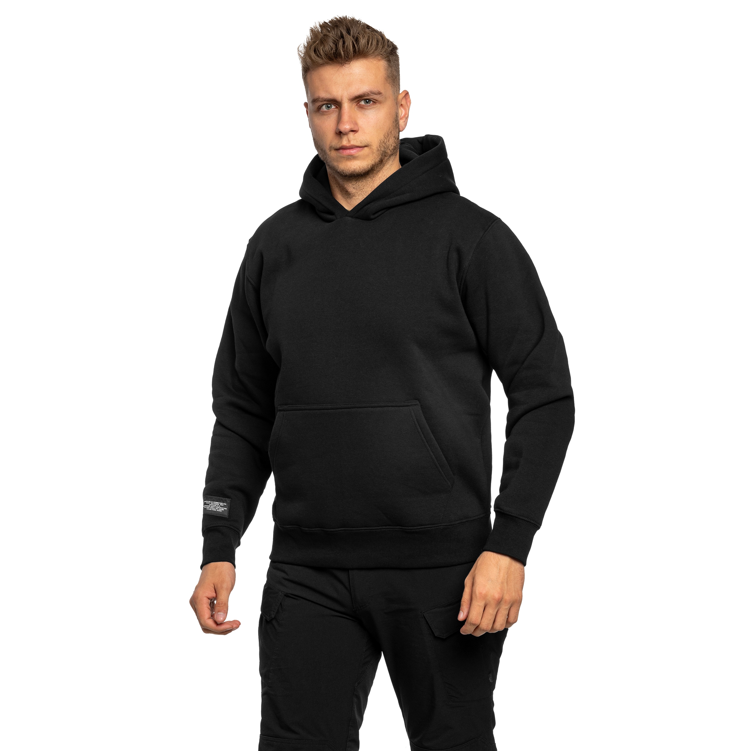 Alpha Industries Label Backprint Hoodie pulóver - Black