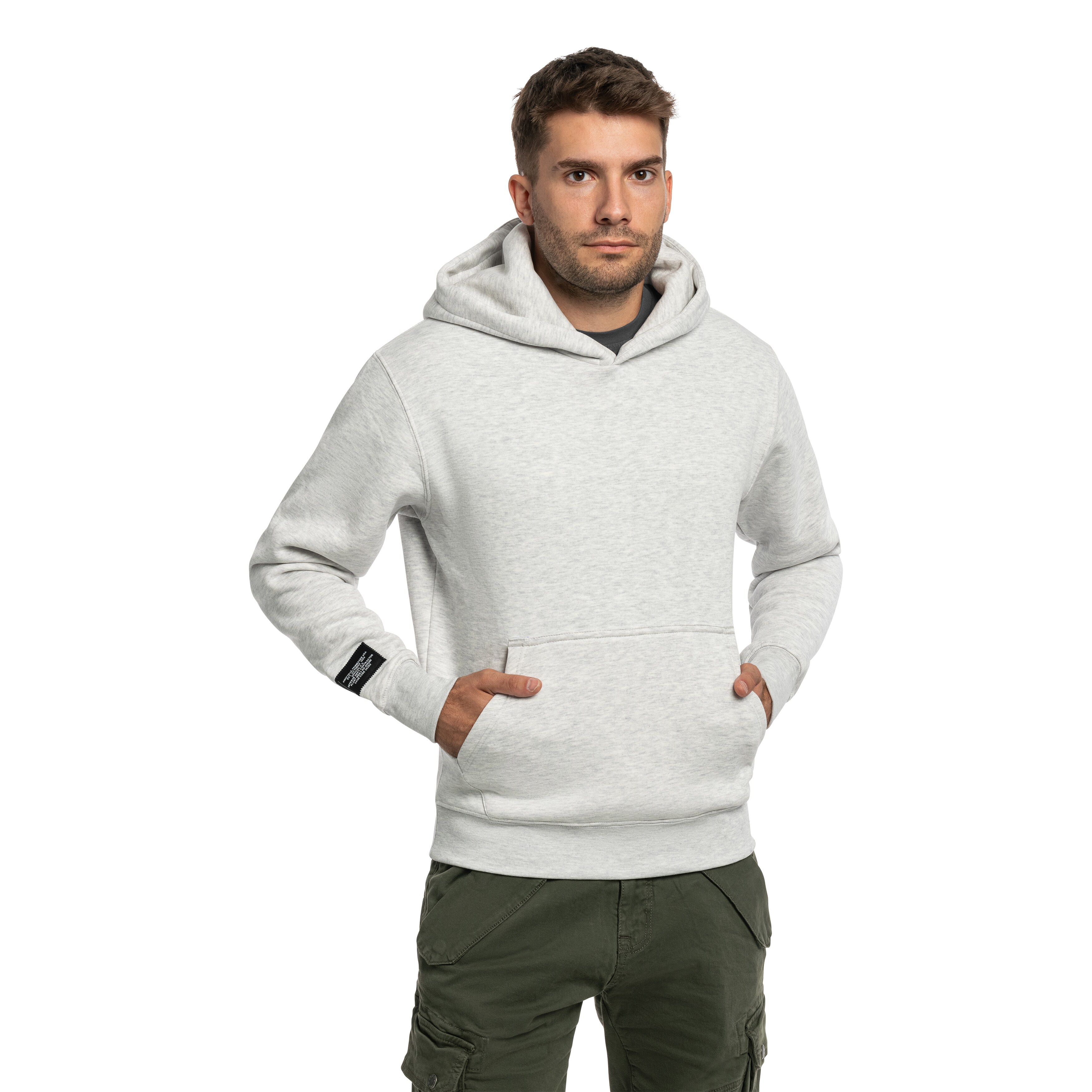 Alpha Industries Label Backprint Hoodie pulóver - Pastel Grey
