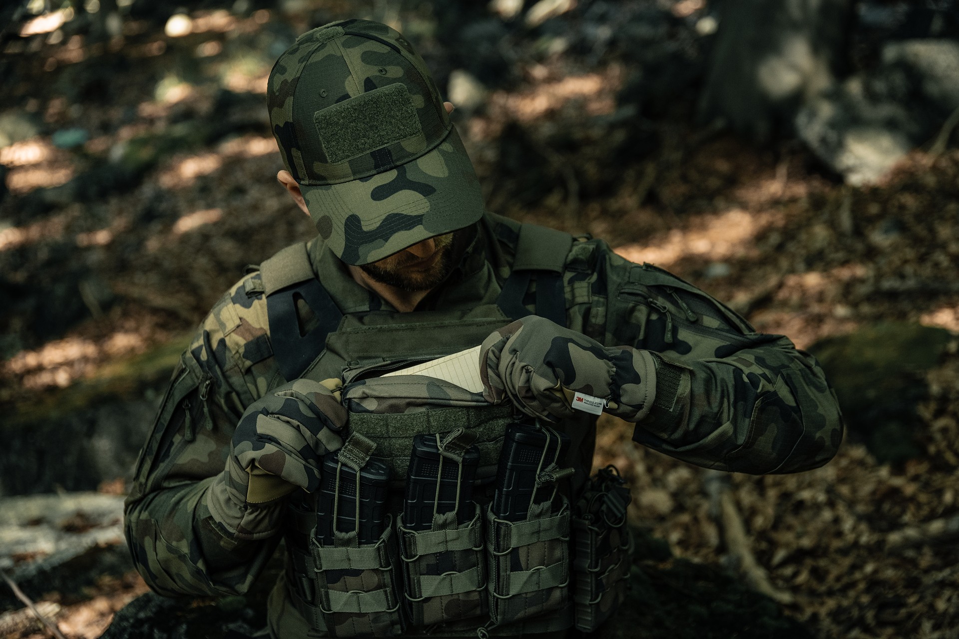 Mil-Tec Softshell Thinsulate téli kesztyű - wz.93 Pantera PL Woodland