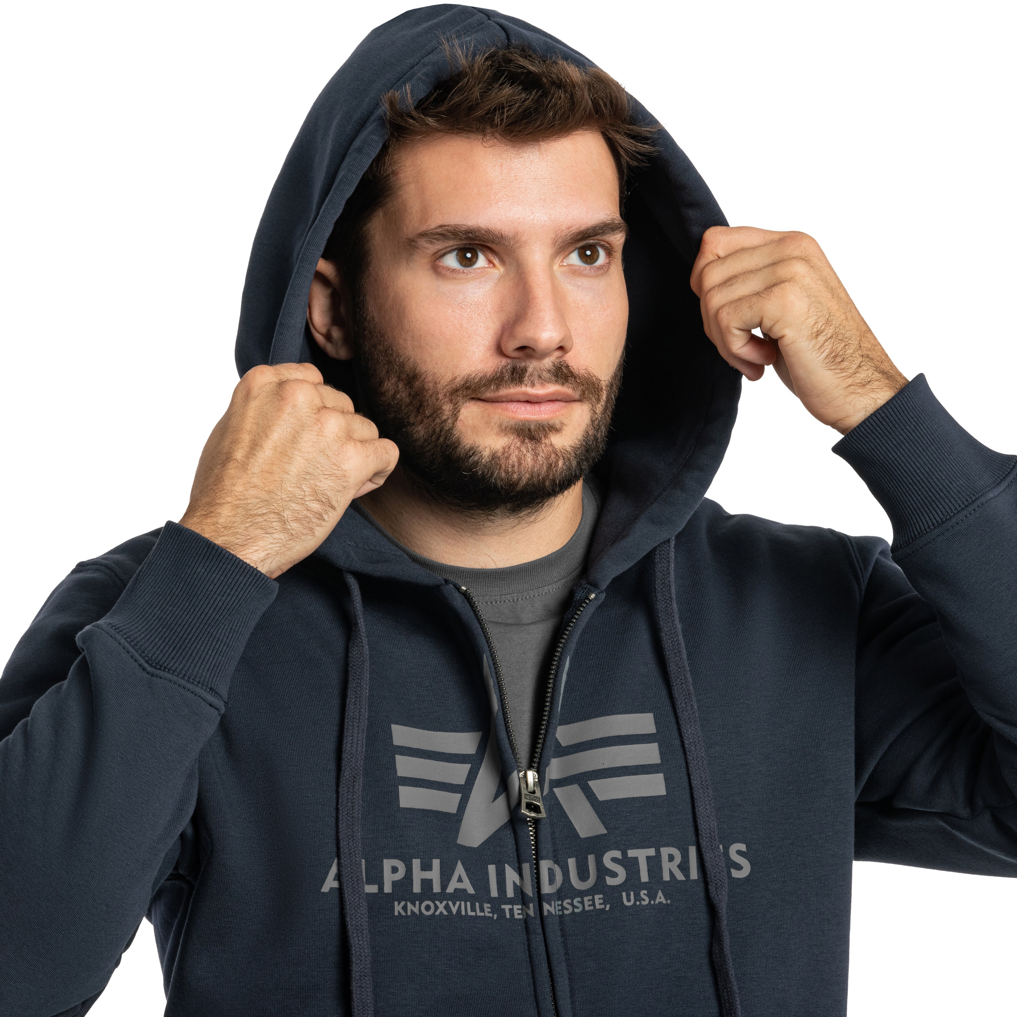 Alpha Industries Basic Zip Hoody pulóver - Rep Blue
