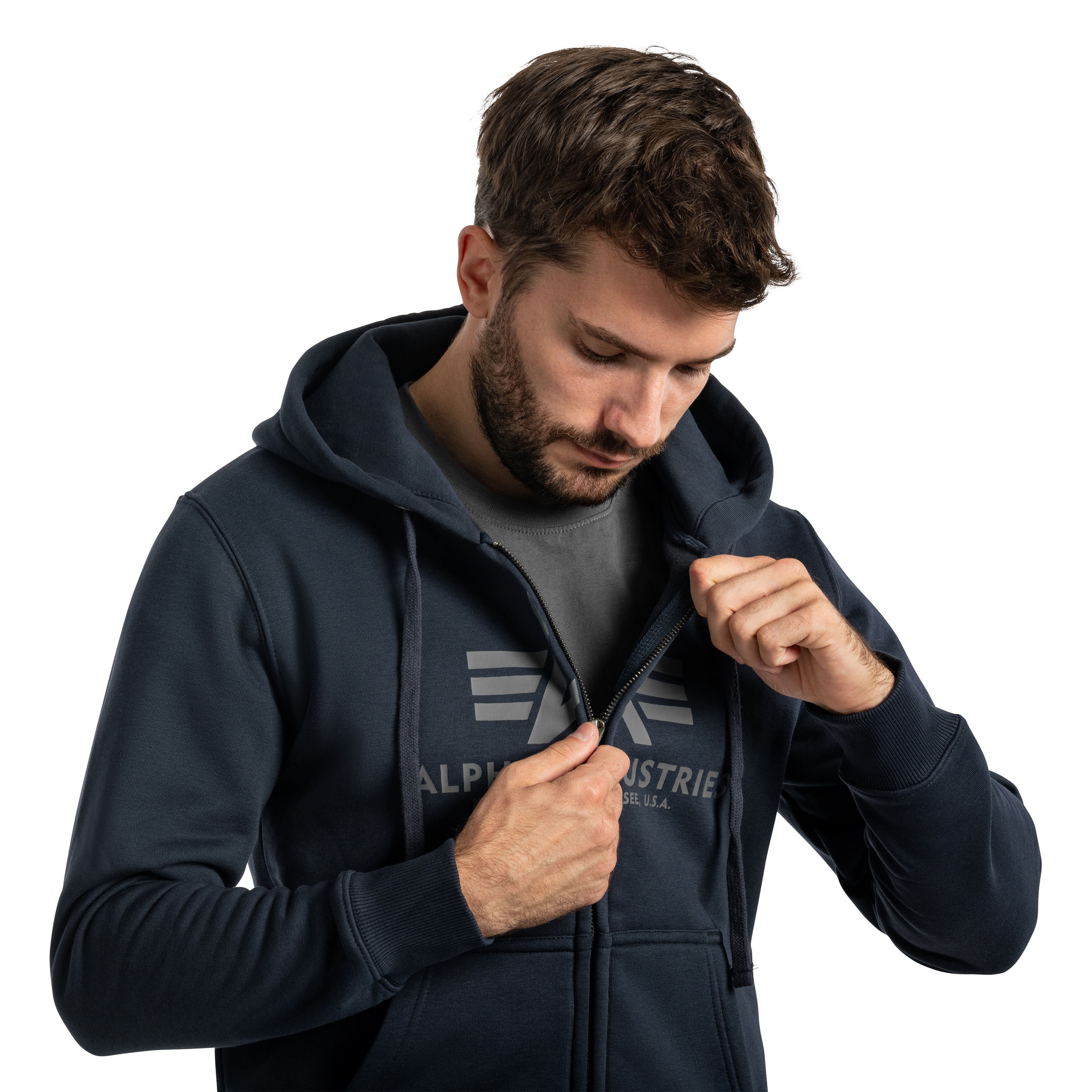 Alpha Industries Basic Zip Hoody pulóver - Rep Blue