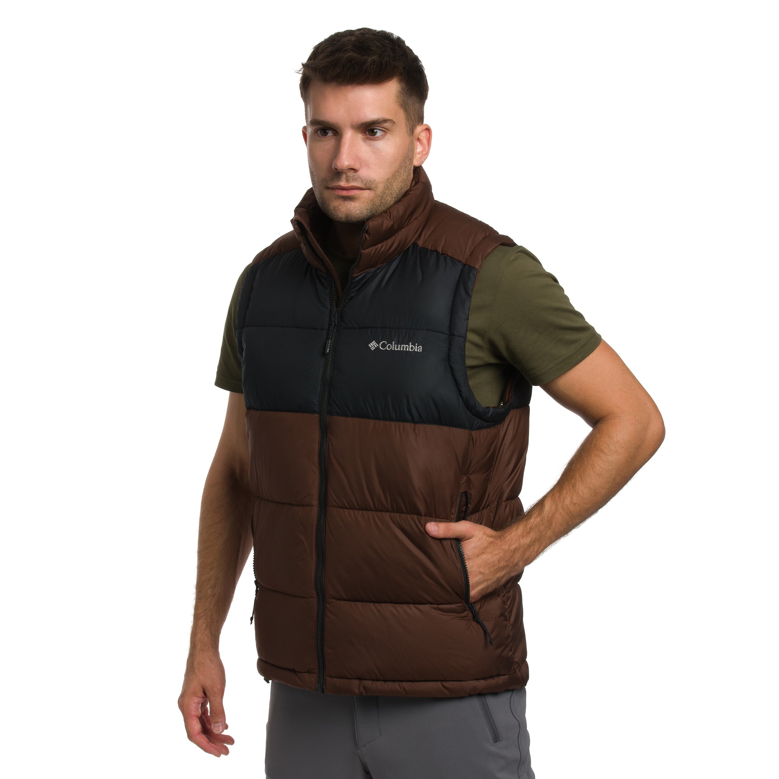 Columbia Pike Lake II Puffer Vestujjatlan kabát - Tobacco/Black