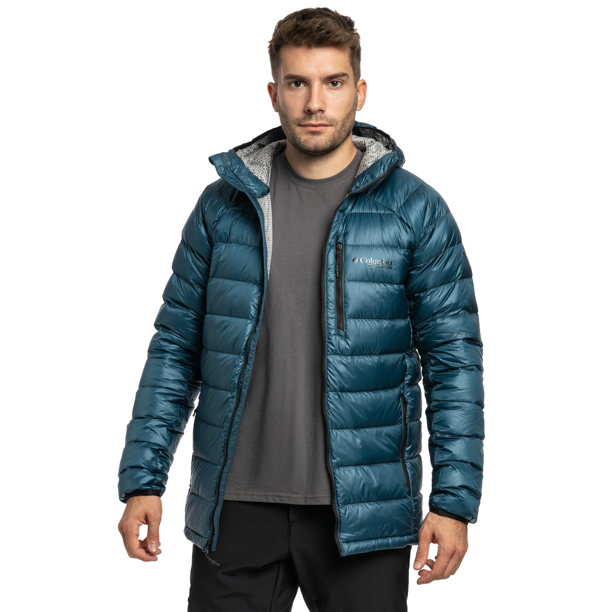 Columbia Arctic Crest Down Hooded kabát - Everblue