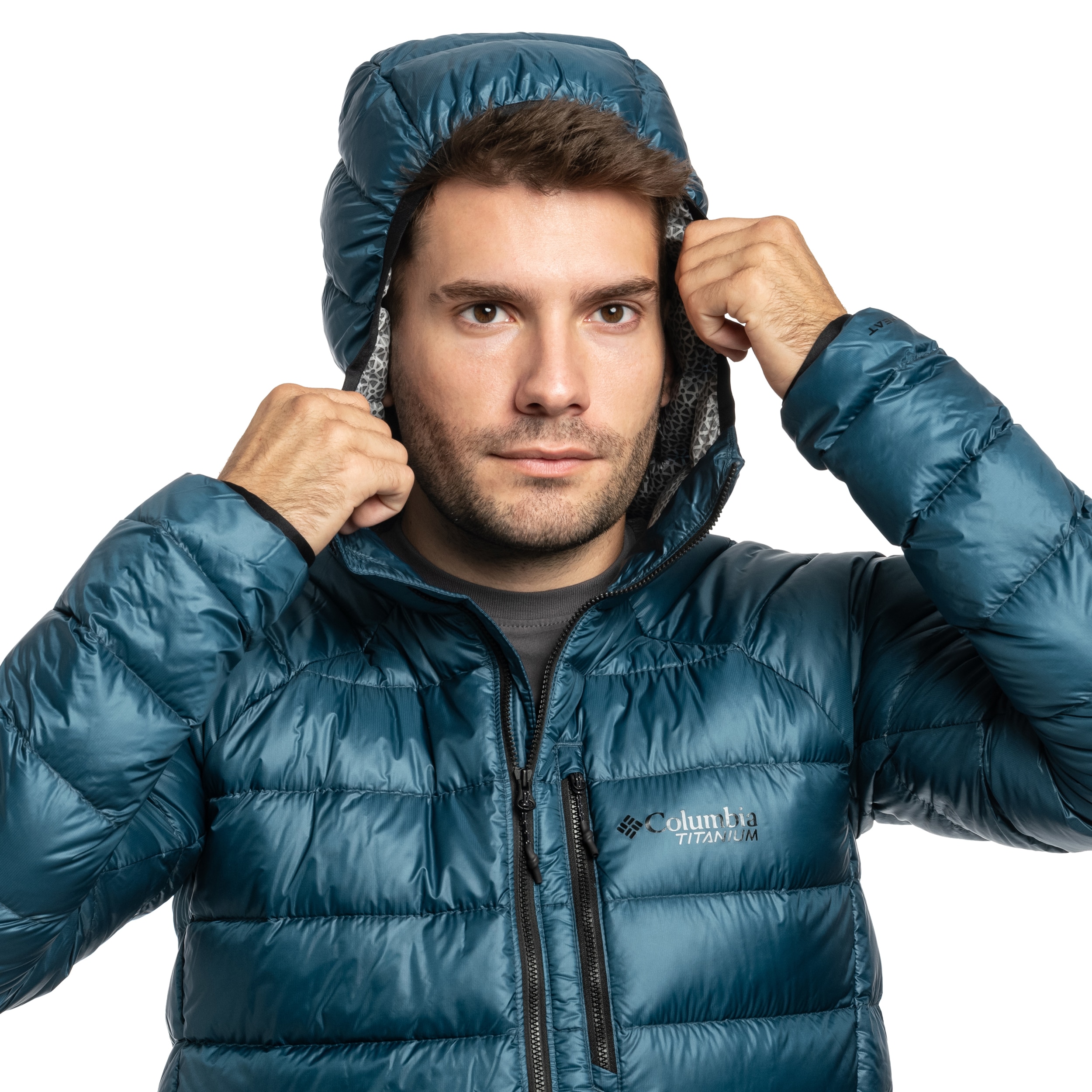 Columbia Arctic Crest Down Hooded kabát - Everblue