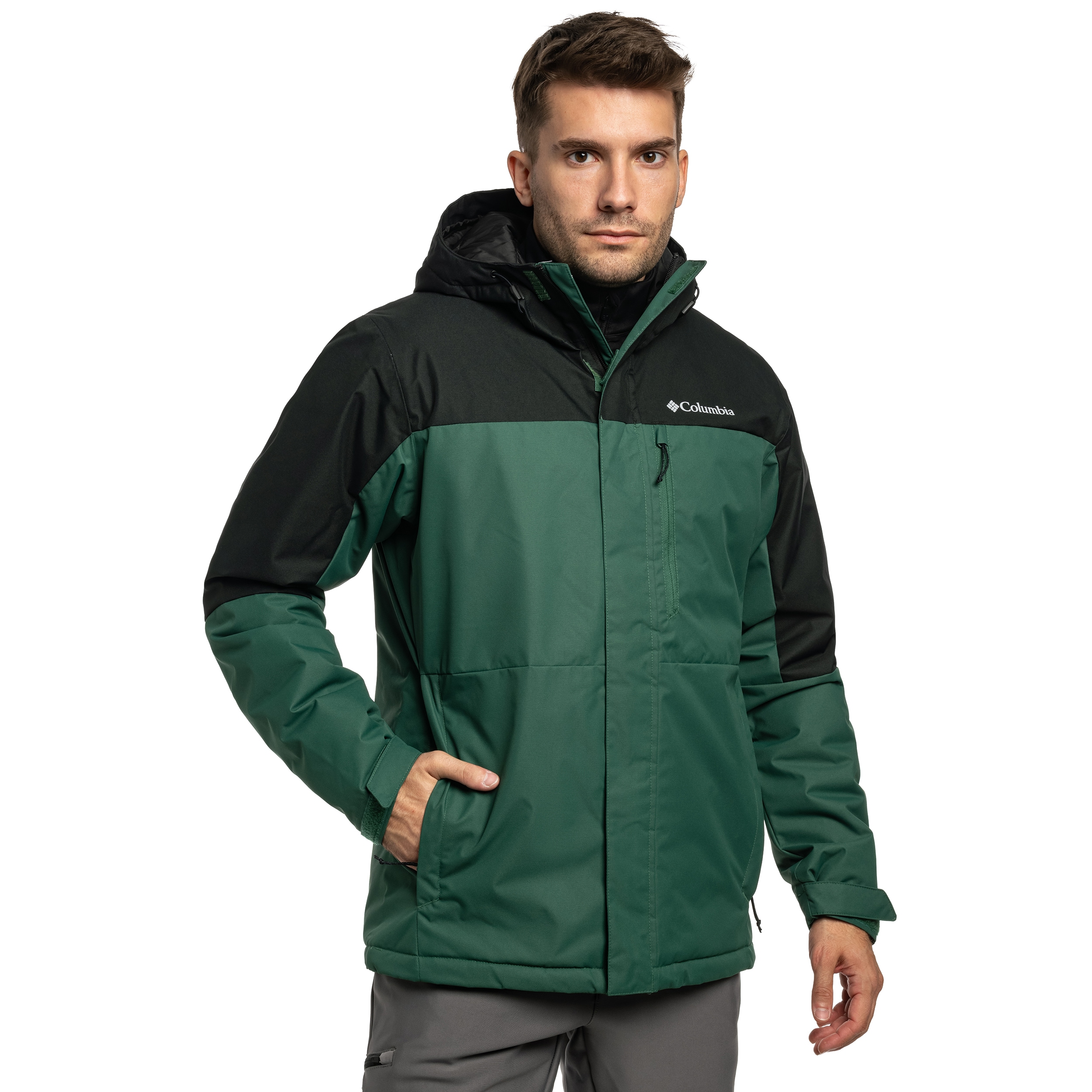 Columbia Hikebound II Insulated Waterproof Jacket kabát - Rain Forest/Black