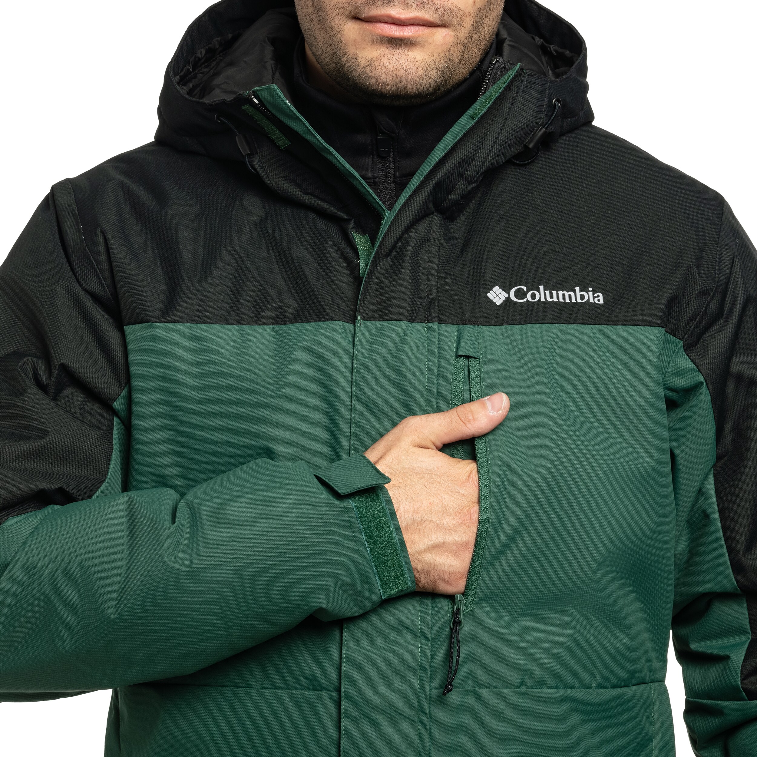 Columbia Hikebound II Insulated Waterproof Jacket kabát - Rain Forest/Black
