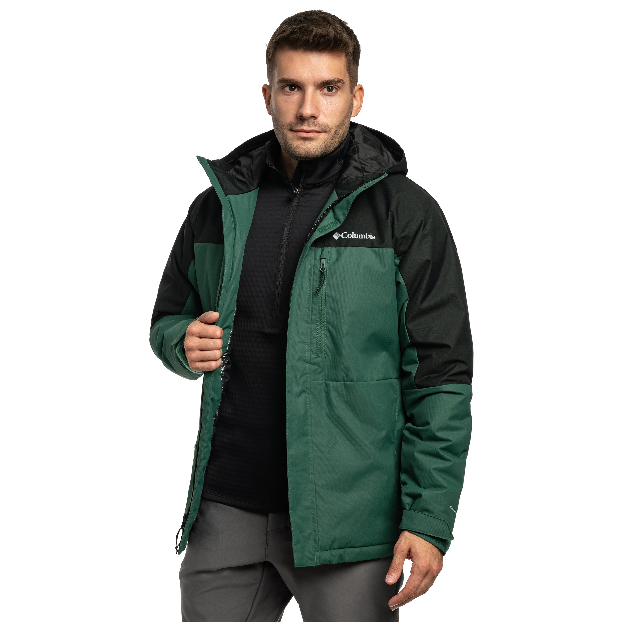 Columbia Hikebound II Insulated Waterproof Jacket kabát - Rain Forest/Black